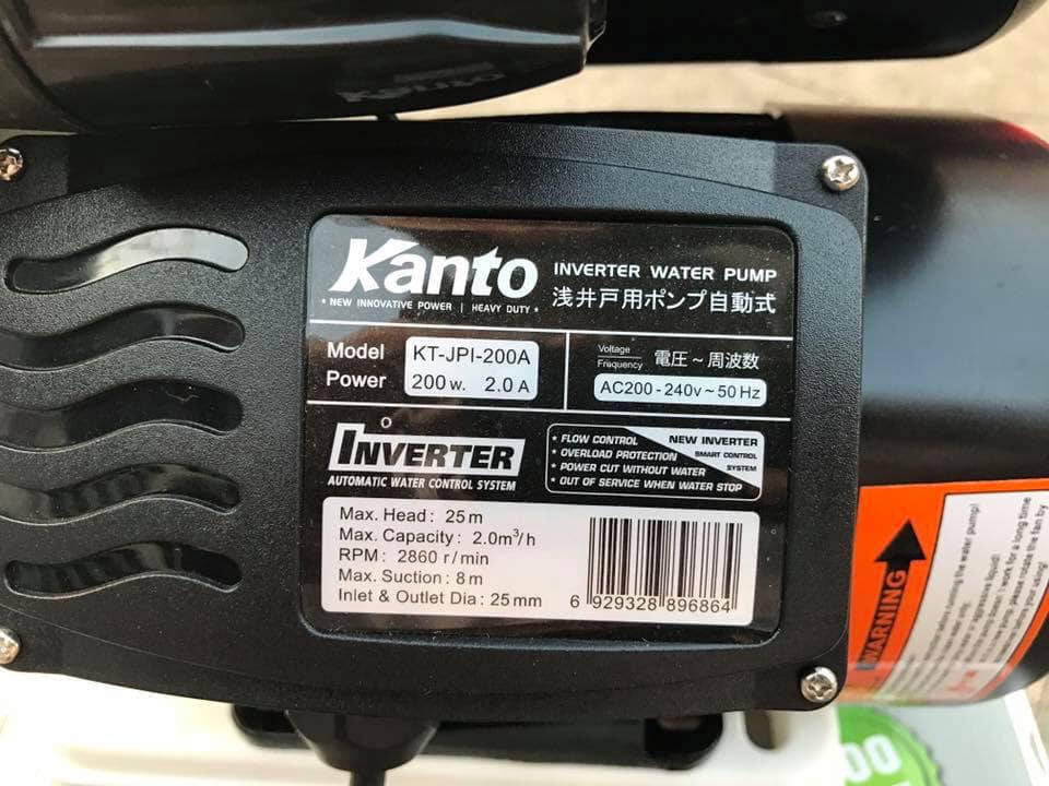 ปั๊มน้ำออโต้ ยี่ห้อ Kanto งานญี่ปุ่น รุ่น KT-JPI-200 ระบบ Inverter