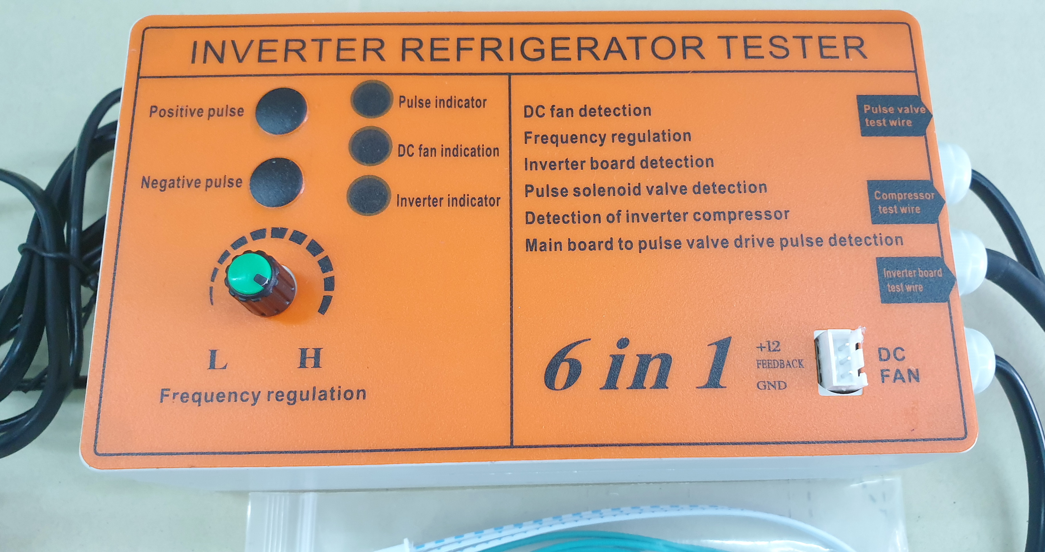6in1 เครื่องมือทดสอบคอมเพรสเซอร์ตู้เย็นระบบอินเวอเตอร์ (เพิ่มฟังค์ชั่นการเช็คพัดลม 12VDC)