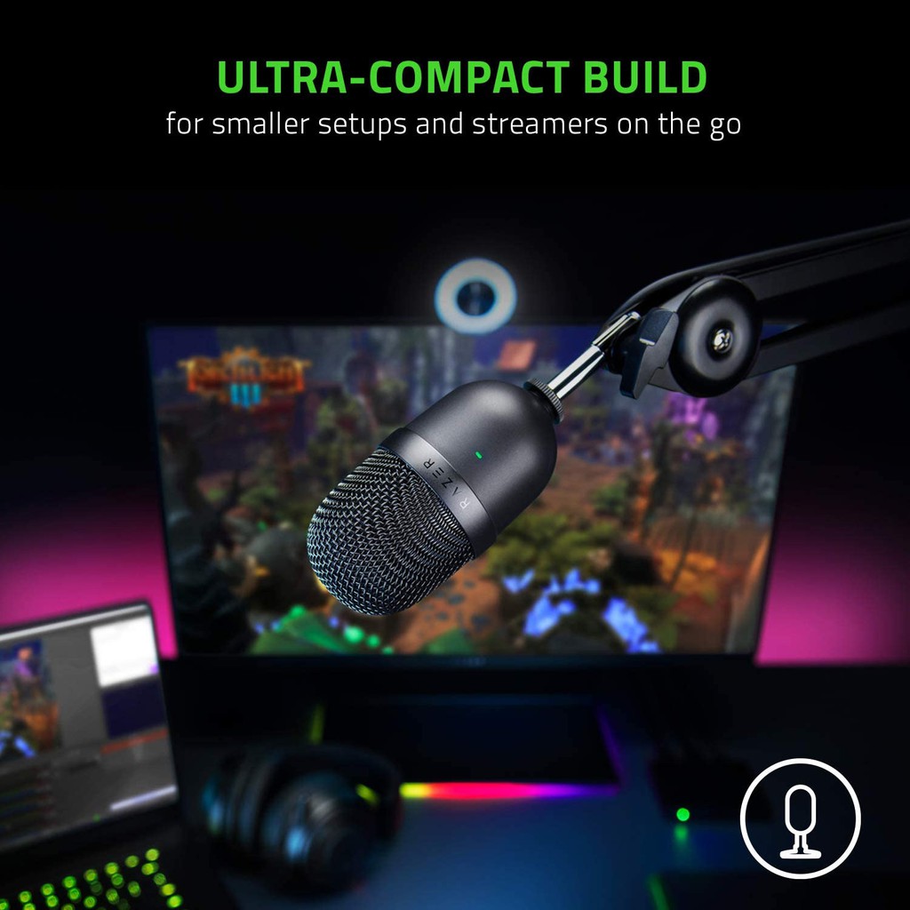 RAZER Seiren Mini - ไมโครโฟนสตรีมเมอร์ เกมมิ่ง ขนาดเล็ก ขาว/ชมพู/ดำ USB Microphone Condenser