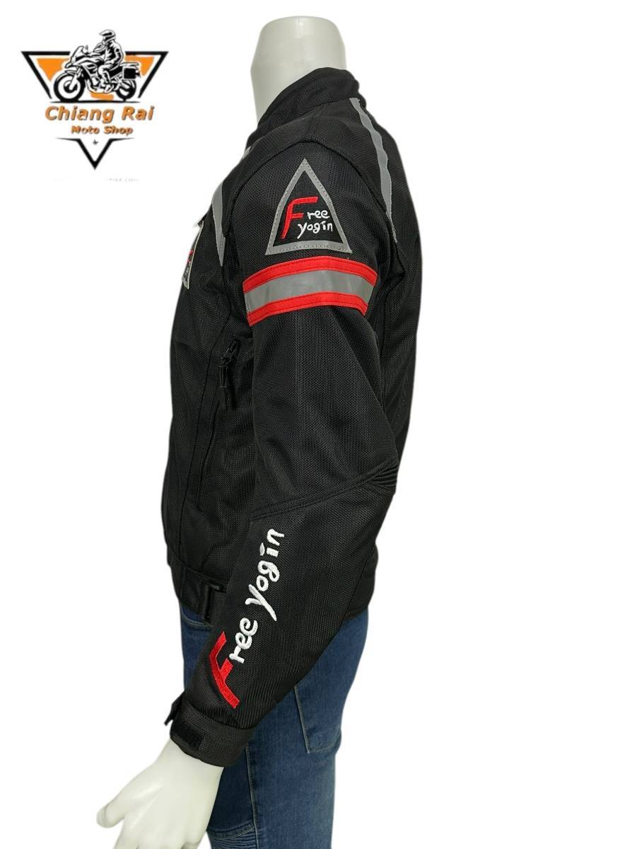 เสื้อขี่มอเตอร์ไซด์แบบ Air Flow (ดำ-แดง) เบอร์ XXXL : อก 50" ยาว 27" (Air Flow)