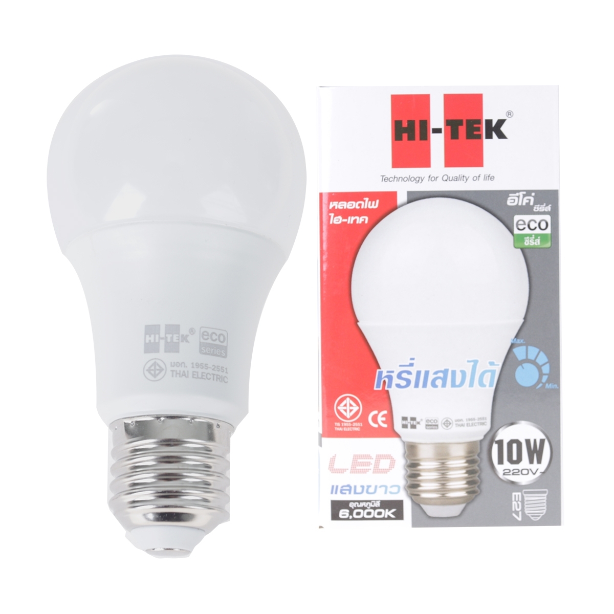 HI-TEK หลอดไฟ LED หรี่แสงได้ 10 วัตต์ รุ่น ECO (Day Light)