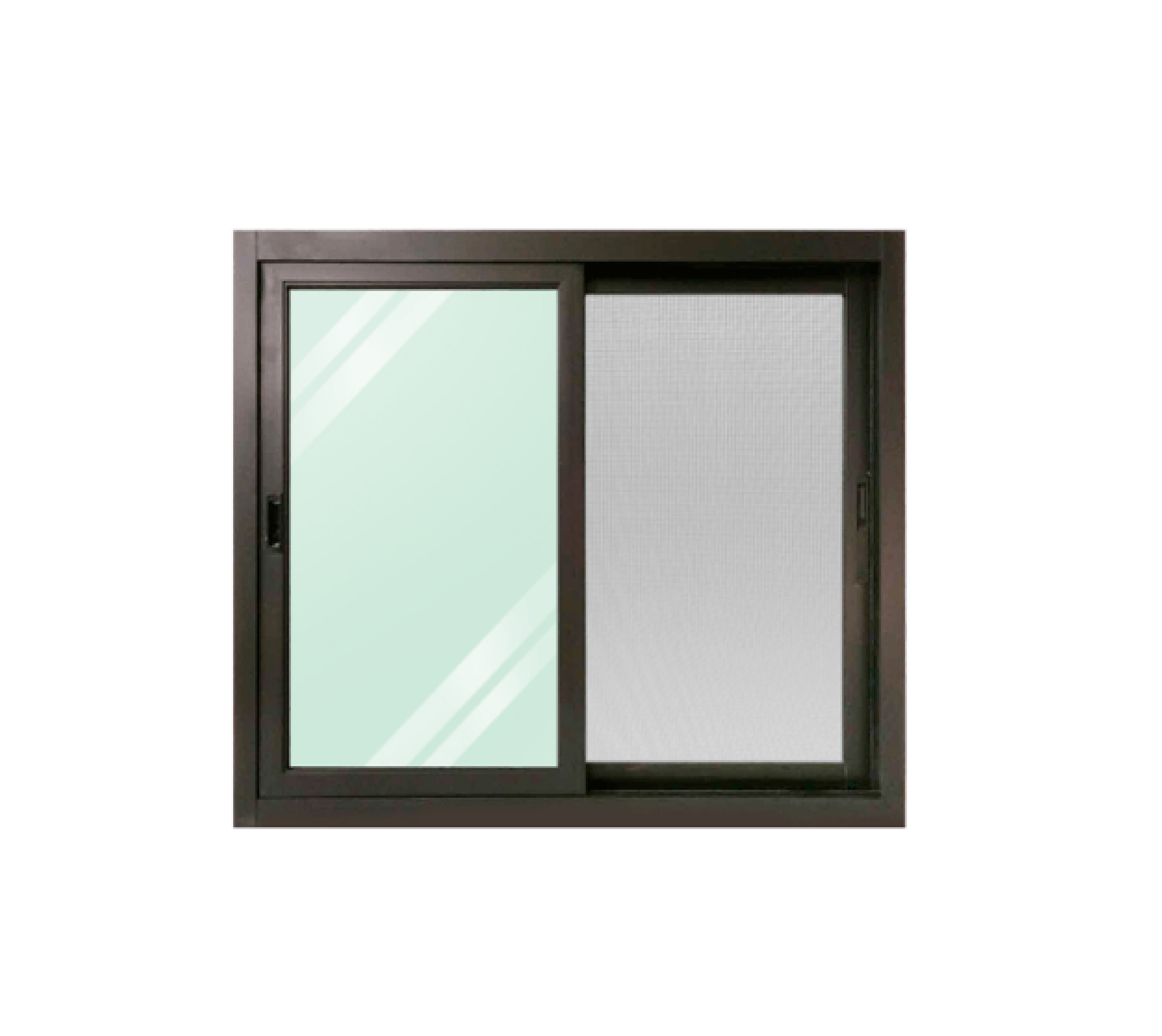WELLINGTAN หน้าต่างอะลูมิเนียม บานเลื่อน SS BGW1210-2P 120x100ซม. สีดำ พร้อมมุ้ง