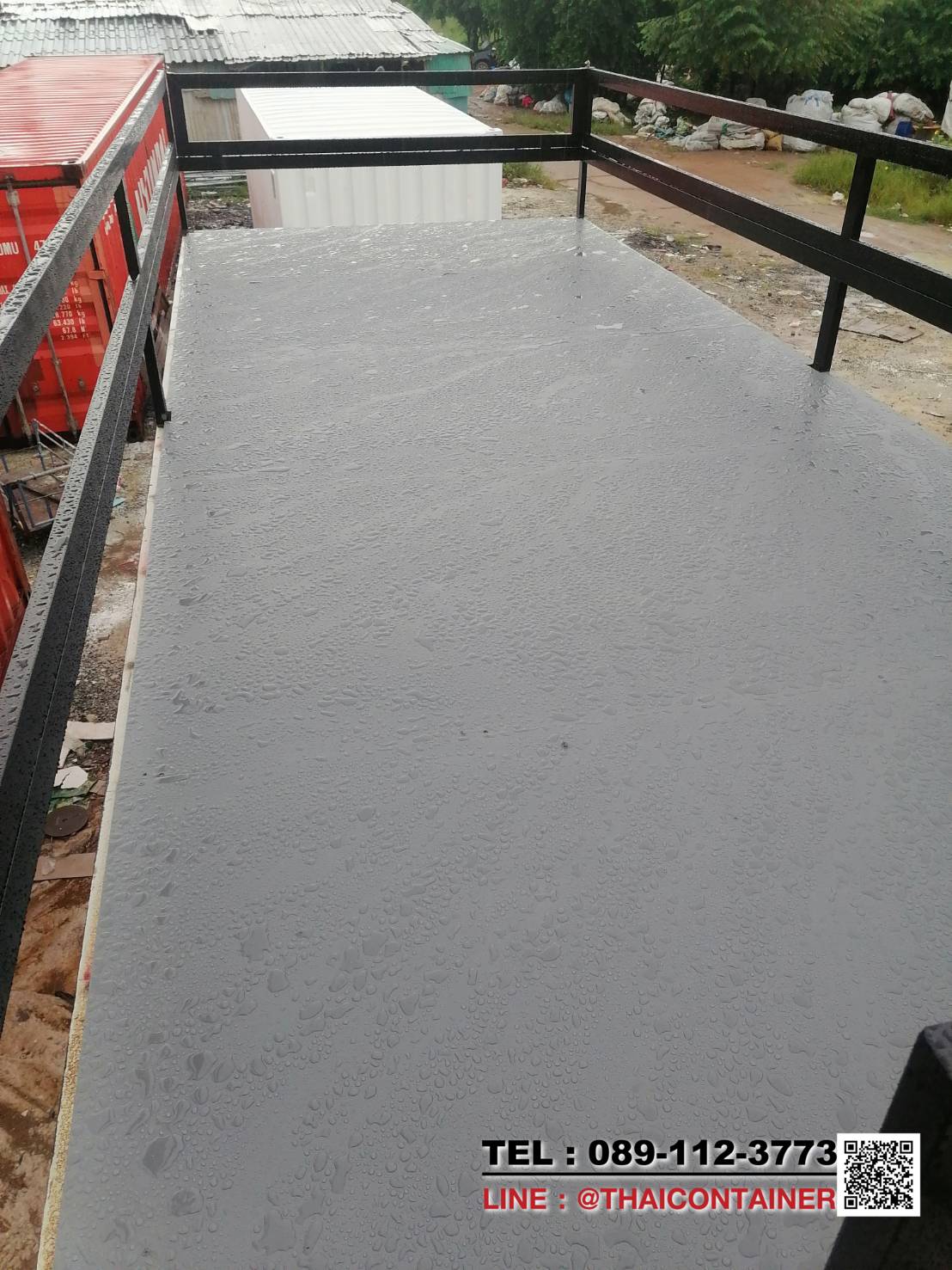 ตู้คอนเทนเนอร์ เหล็กแท้ เกรดส่งออก 20 ฟุต พร้อมบันไดและระเบียง