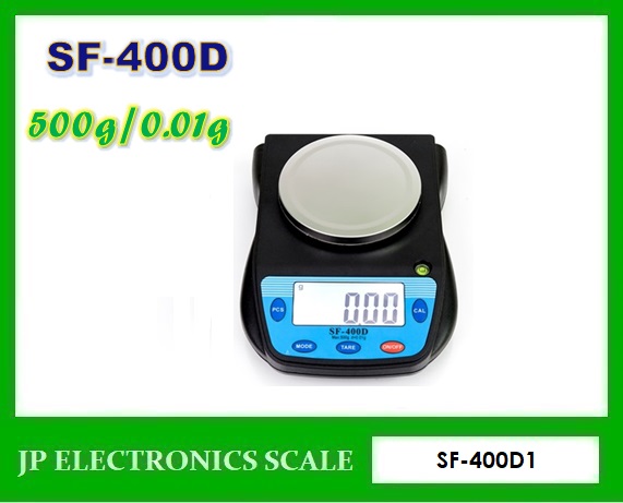 เครื่องชั่งดิจิตอล 500g ตาชั่งดิจิตอล500g เครื่องชั่งน้ำหนักดิจิตอล 500กรัม เครื่องชั่งดิจิตอล500กรัม ตาชั่ง500กรัม ความละเอียด 0.01g เครื่องชั่ง500g*0.01g ยี่ห้อ SF-400D รุ่น SF400D1 ขนาดถาดเส้นผ่าศูนย์กลาง 107mm.