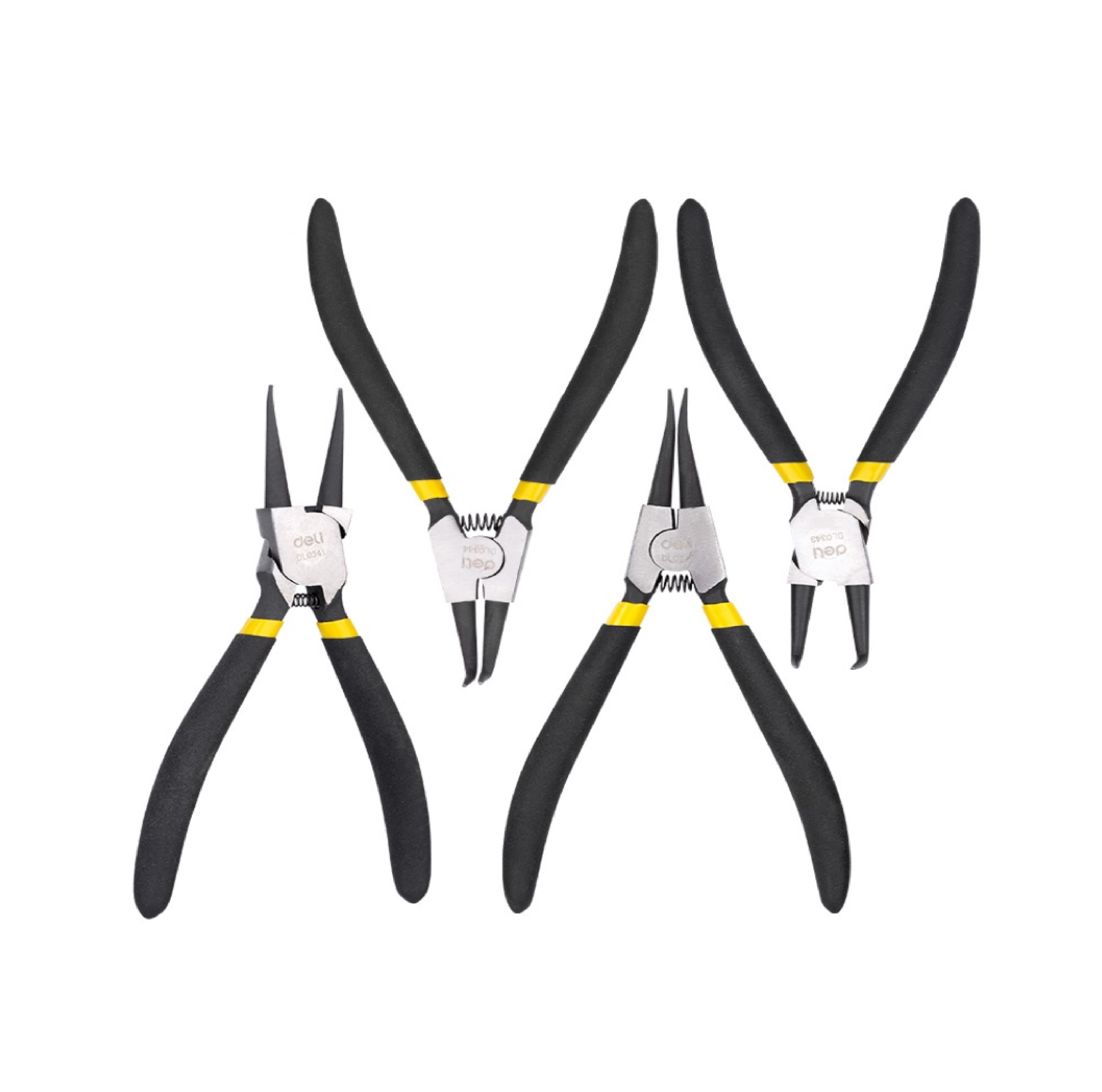 ชุดคีมหนีบ-ถ่าง 4 ชิ้น ขนาด 7" EDL104407 DELI