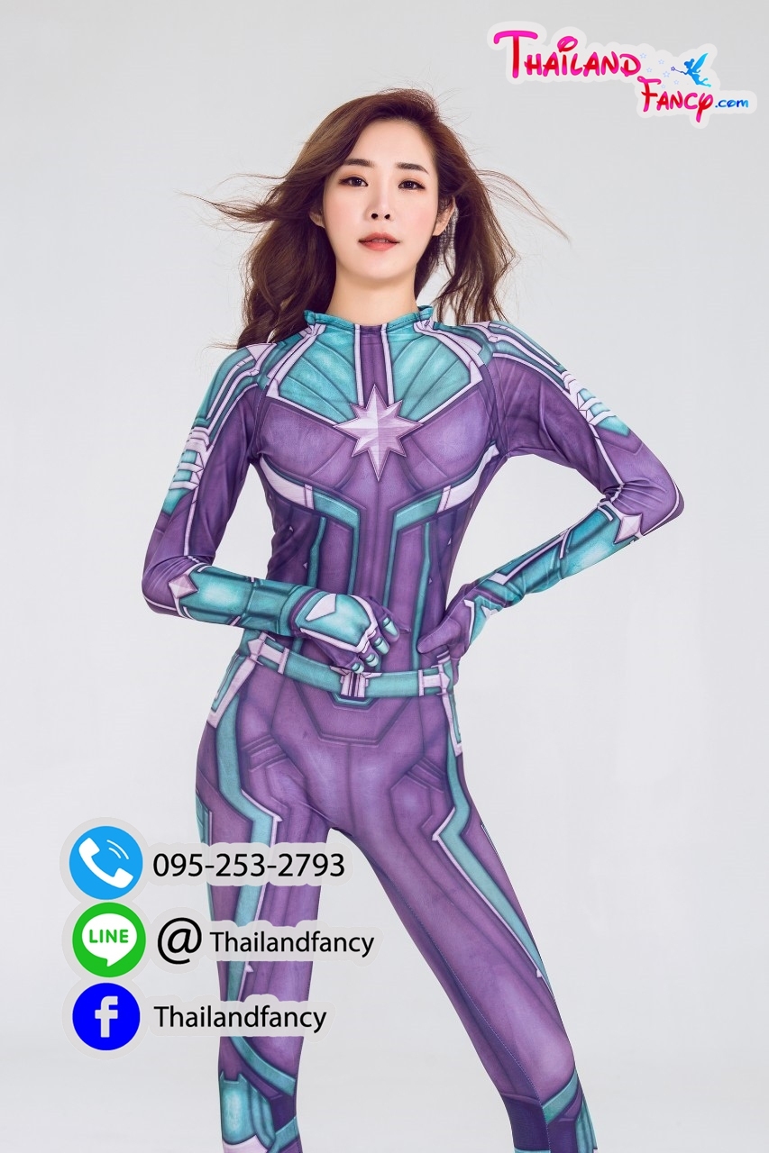 ชุดแฟนซีกัปตันมาร์เวล ชุดซุปเปอร์ฮีโร่ผู้หญิง Captain Marvel Costume ชุดการ์ตูน ชุดคอสเพลย์ภาพยนต์The Avengers