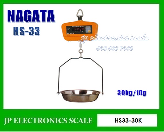 เครื่องชั่งแขวน30กิโลกรัม เครื่องชั่งแขวนดิจิตอล30kg เครื่องชั่งดิจิตอลแบบแขวน30กิโลกรัม เครื่องชั่งแขวน30kg ตาชั่งแขวน30กิโลกรัม ละเอียด10กรัม เครื่องชั่งแขวน NAGATA รุ่น HS-33-30K (ผ่านการตรวจรับรองจากสำนัก ชั่ง ตวง วัด)