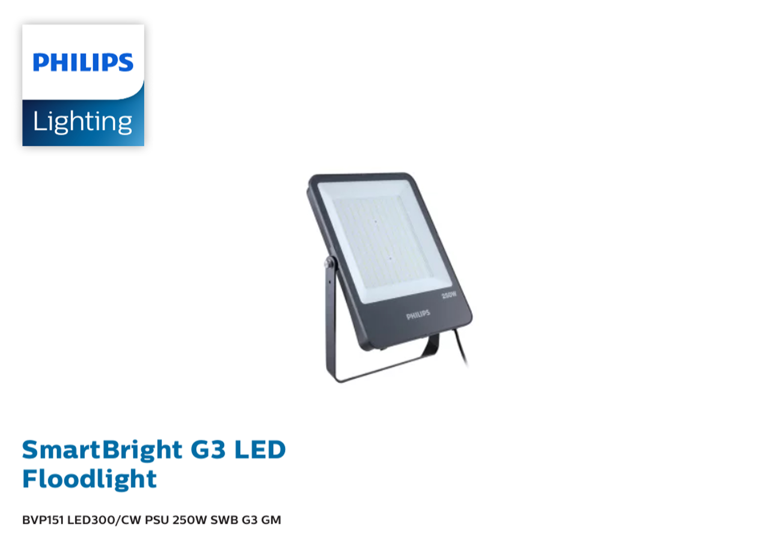 โคมLED Floodlight #BVP151 LED300/CW PSU 250W SWB G3 GM PHILIPS