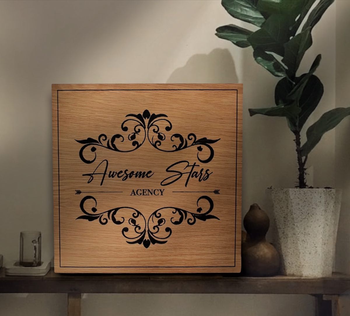 ป้ายไม้ขนาด 30x30ซม.