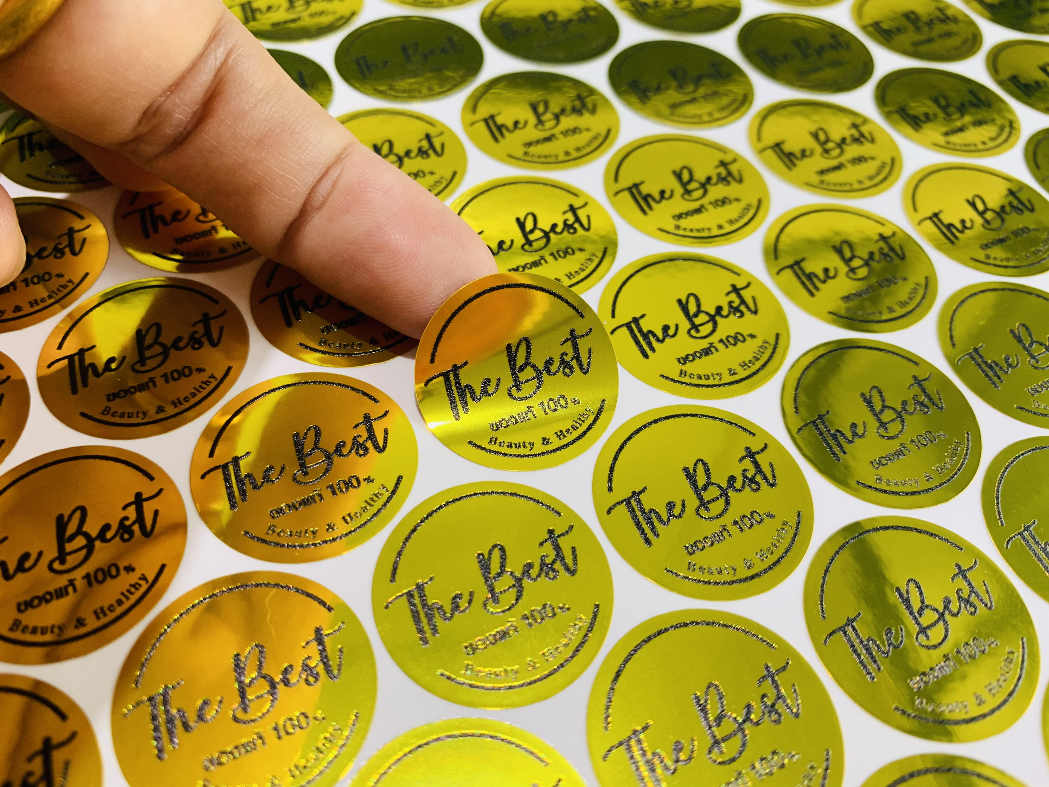 สติ๊กเกอร์ฉลากสินค้าฟรอยทอง ฟอยล์