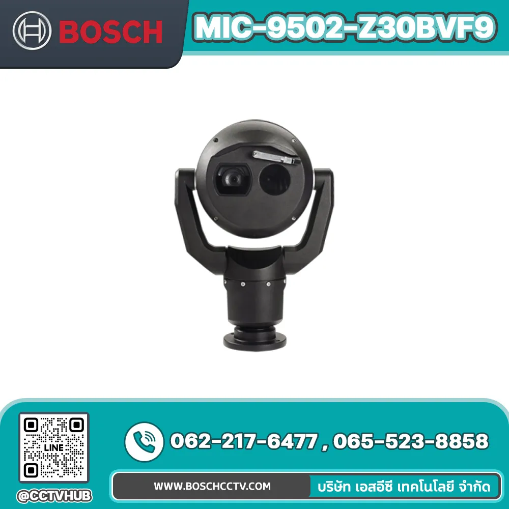 กล้องวงจรปิด BOSCH รุ่น MIC-9502-Z30BVF9 PTZ thermal VGA-9mm 2MP 30x 30Hz, black