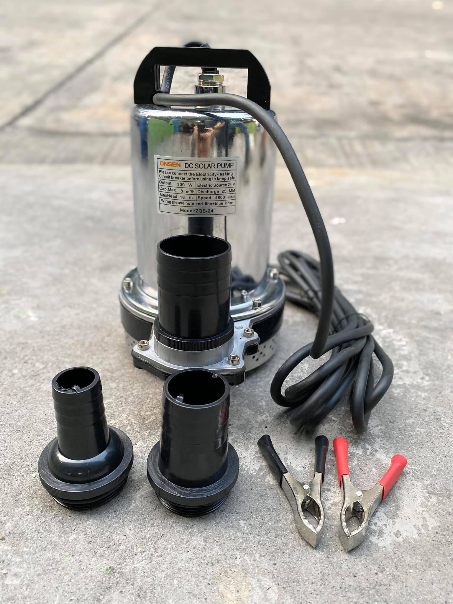 ปั้มไดโว่แบตเตอรี่ Onsen 12V 24V แถมตัวคีบแบต 1คู่