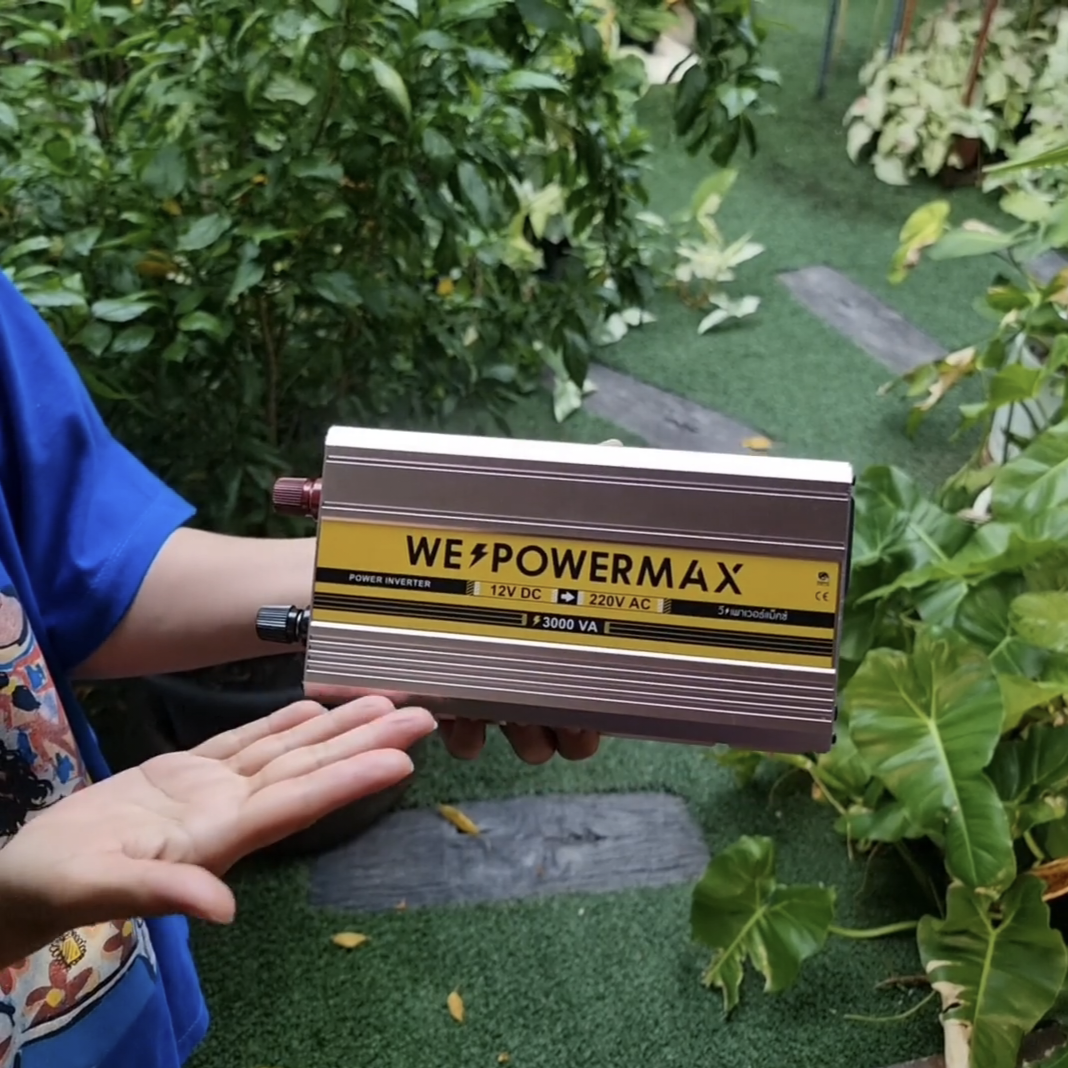 ตัวแปลงไฟ 12V เป็นไฟบ้าน 220V ขนาด 3,000W ยี่ห้อ WE POWER MAX