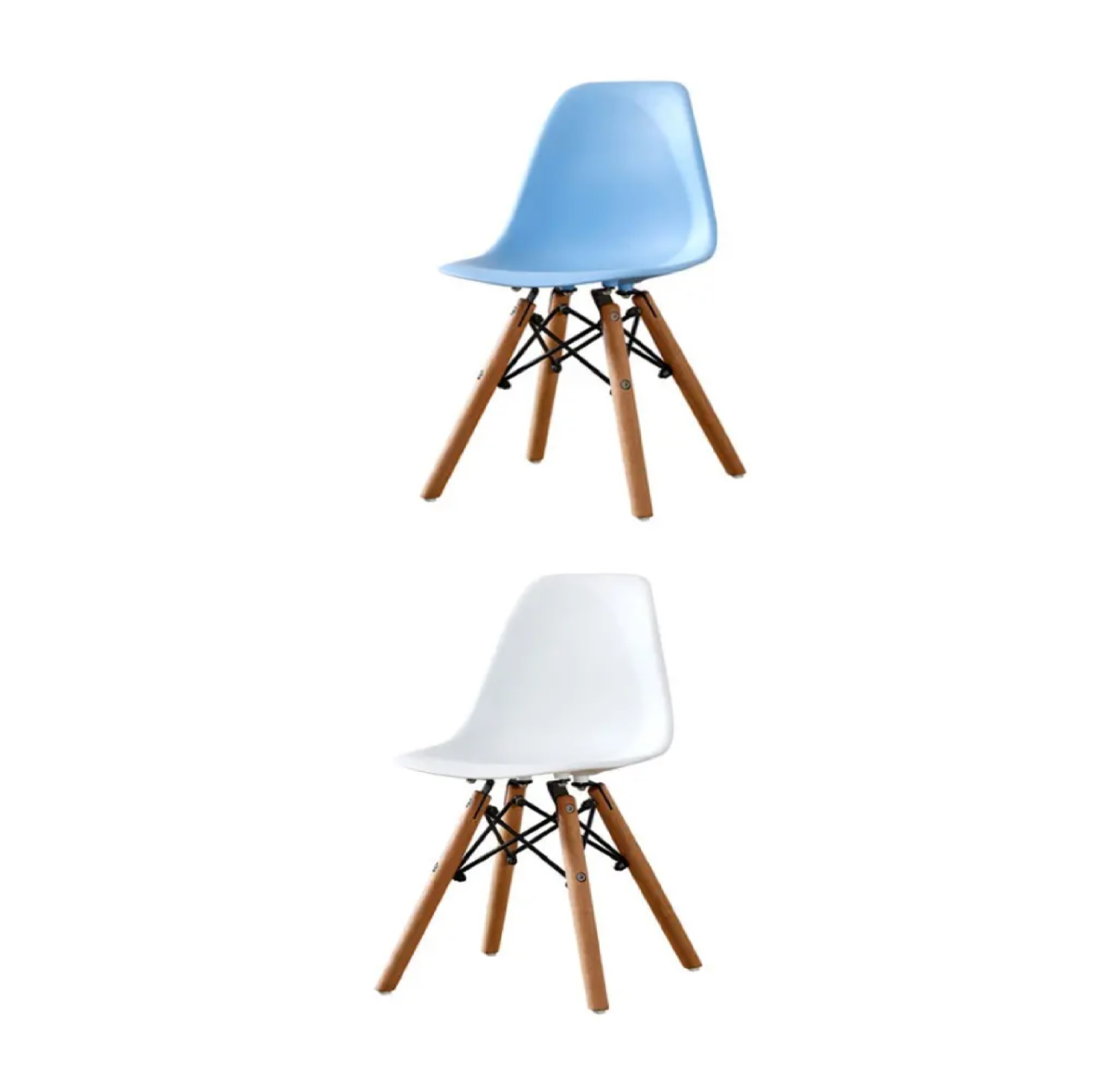 NINO WORLD เก้าอี้สไตล์โมเดิร์นที่นั่งพลาสติก ขาไม้สีบีช EM-2 คละสี