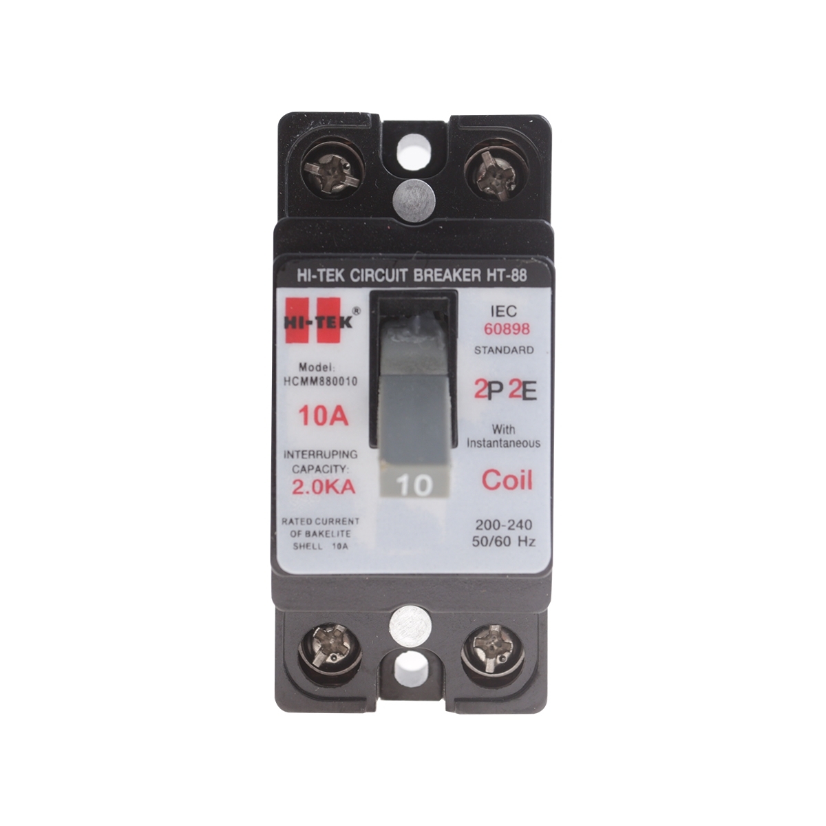 HI-TEK เบรกเกอร์ 2P 10A รุ่น HT88-ดำ