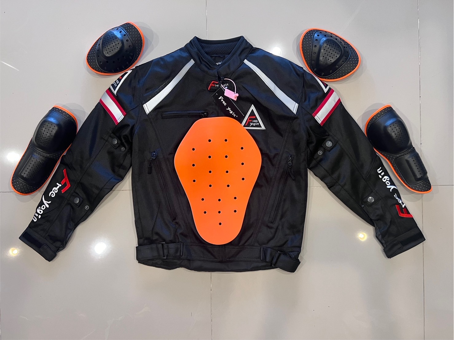 เสื้อขี่มอเตอร์ไซด์แบบ Air Flow (ดำ-แดง) เบอร์ XXXL : อก 50" ยาว 27" (Air Flow)