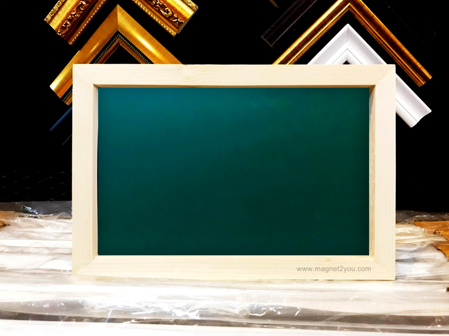 กระดานเขียว 20x30 (A4) ติดผนังเลือกสีกรอบได้