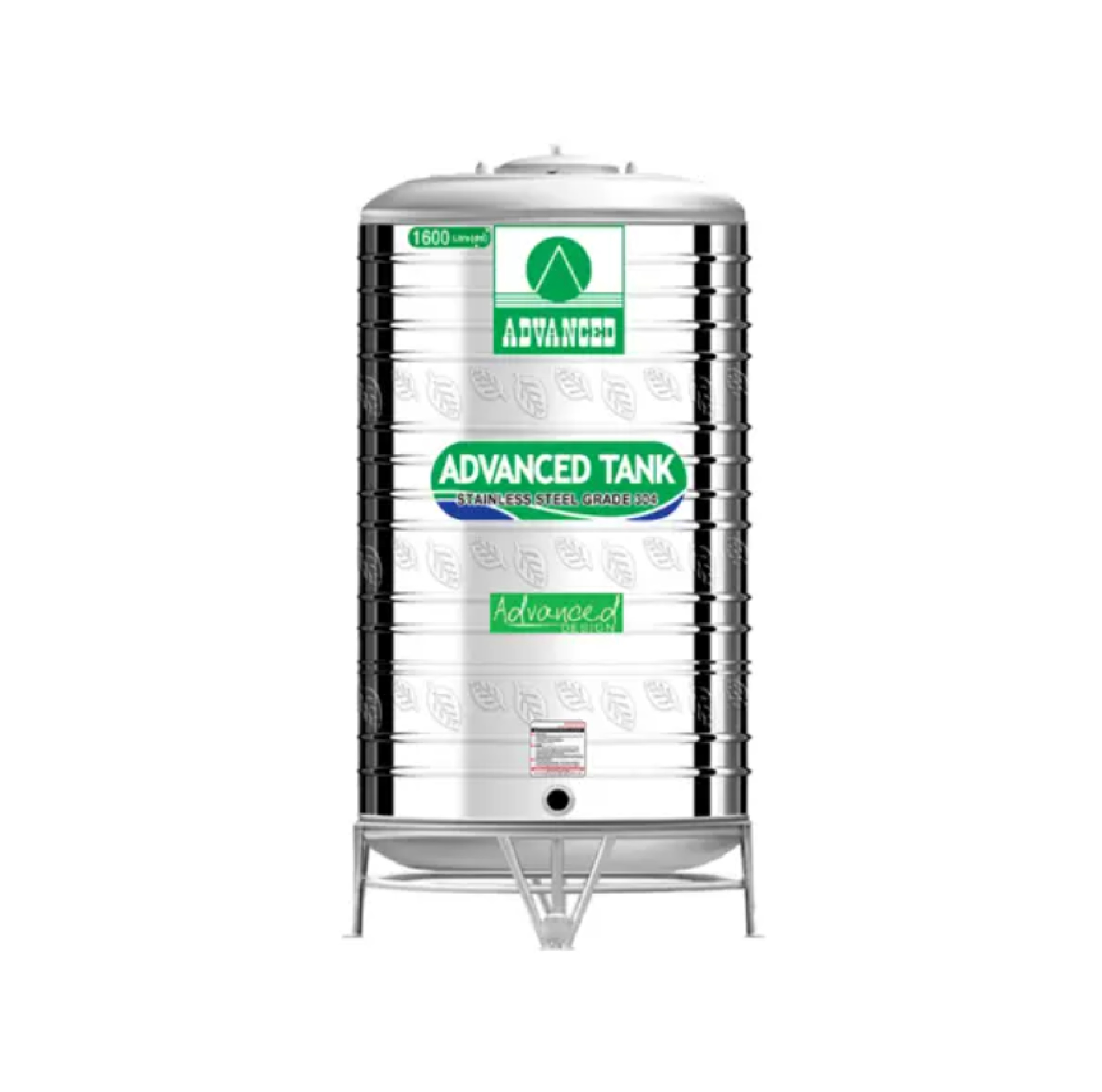 ADVANCE ถังเก็บสเตนเลส 1600L รุ่น ARD แบบก้นนูน พร้อมขาตั้ง คละลาย (ไม่มี มอก.)