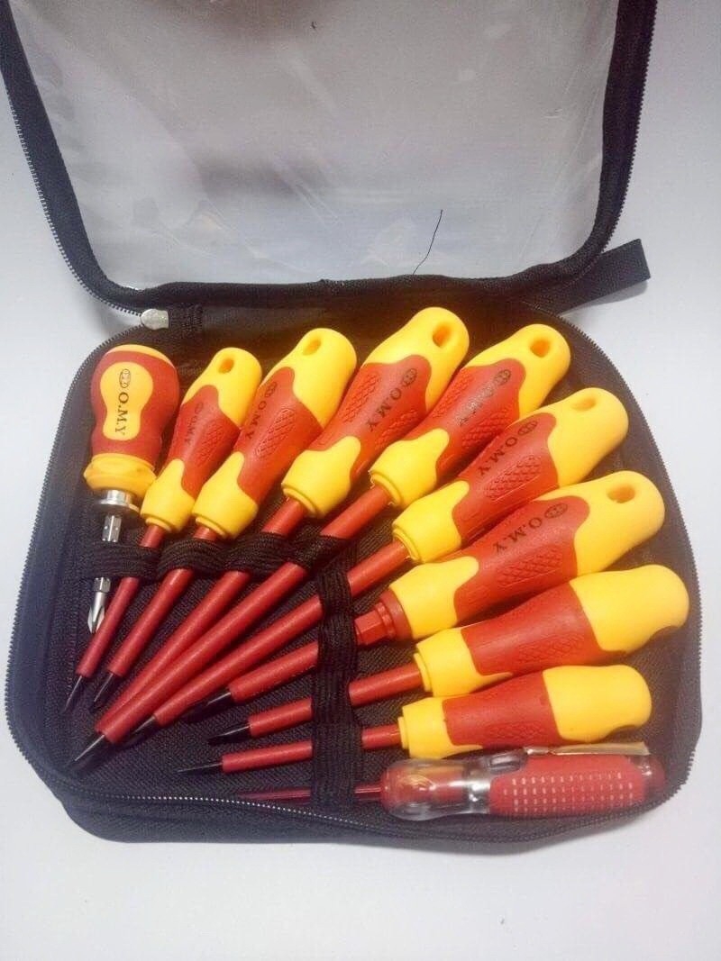 OMY ไขควงกันไฟ ไขควงลองไฟ 10 ตัว/ชุด