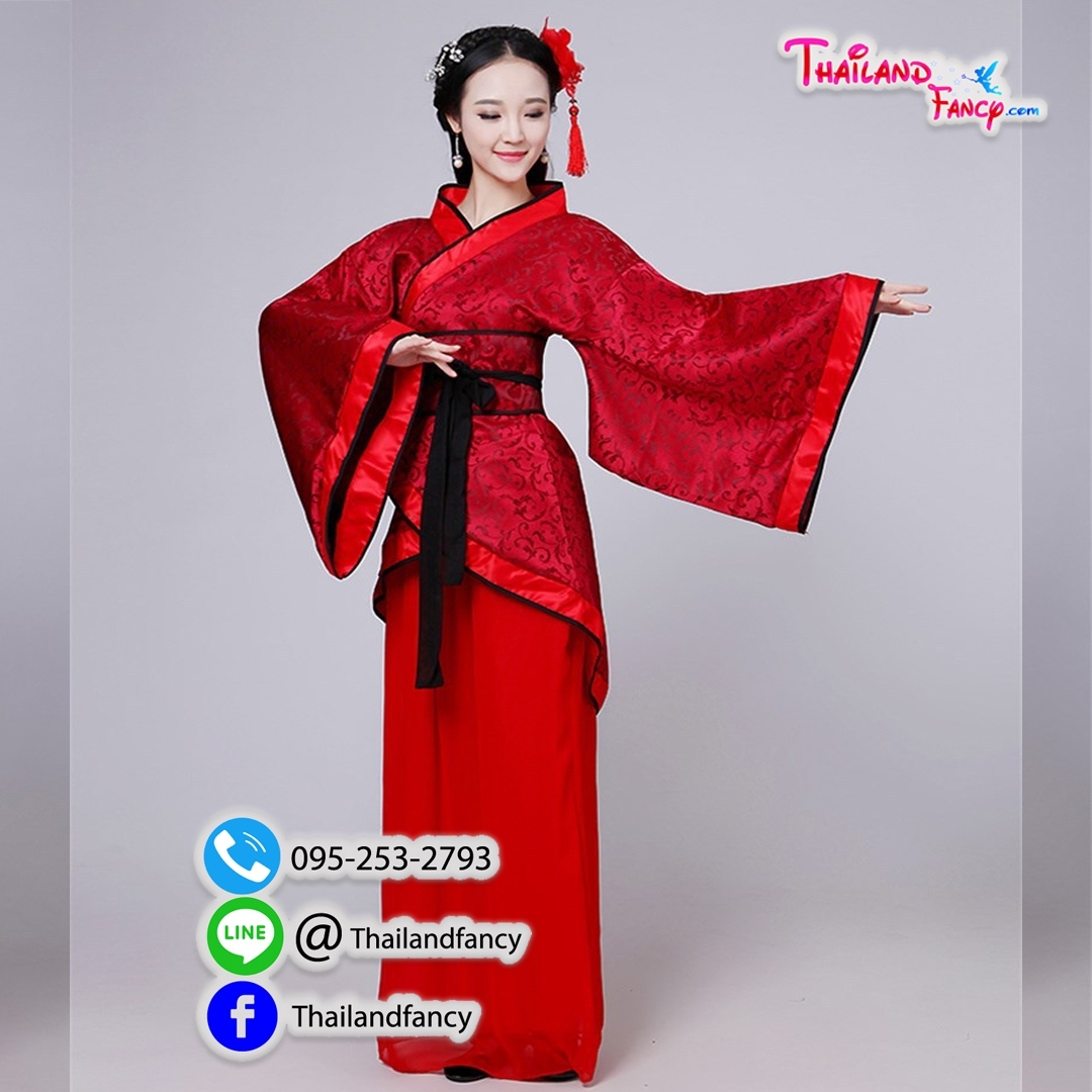 ชุดเช่าแฟนซีผู้หญิง เช่าชุดจอมยุทธ์จีน เช่าชุดจีนโบราณผู้หญิง ชุดนางสนม ชุดเจ้ายุทธภพ ชุดจีนกำลังภายใน ชุดเช่าจอมยุทธหญิงสีแดงลายดอกจีน