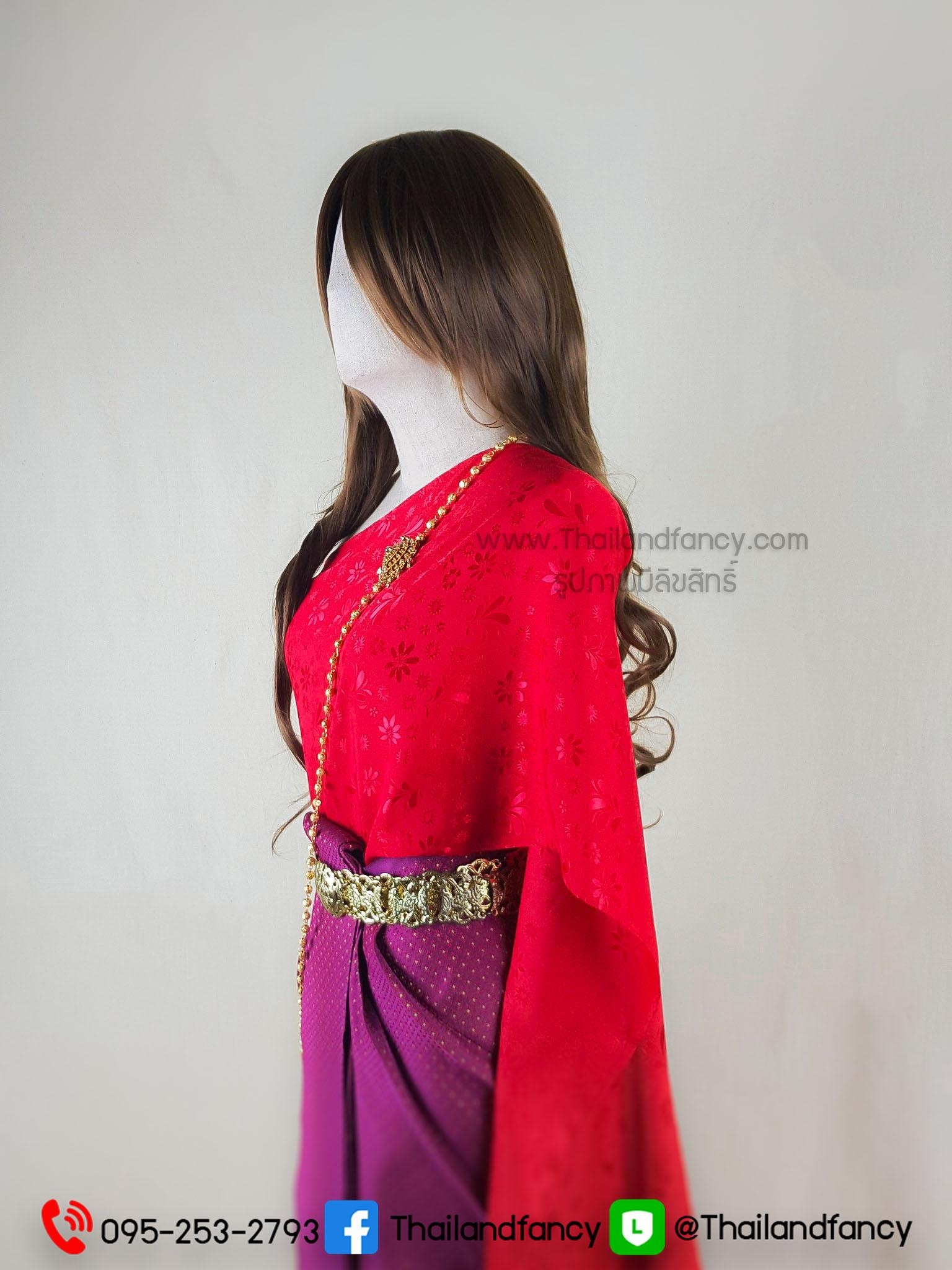ชุดไทยย้อนยุค ชุดไทยสมัยอยุธยา ชุดไทยอุ่นไอรัก ชุดไทยร่วมสมัย ชุดไทยสไบออเจ้า ชุดสไบทอลายกับผ้าถุงจีบหน้านาง