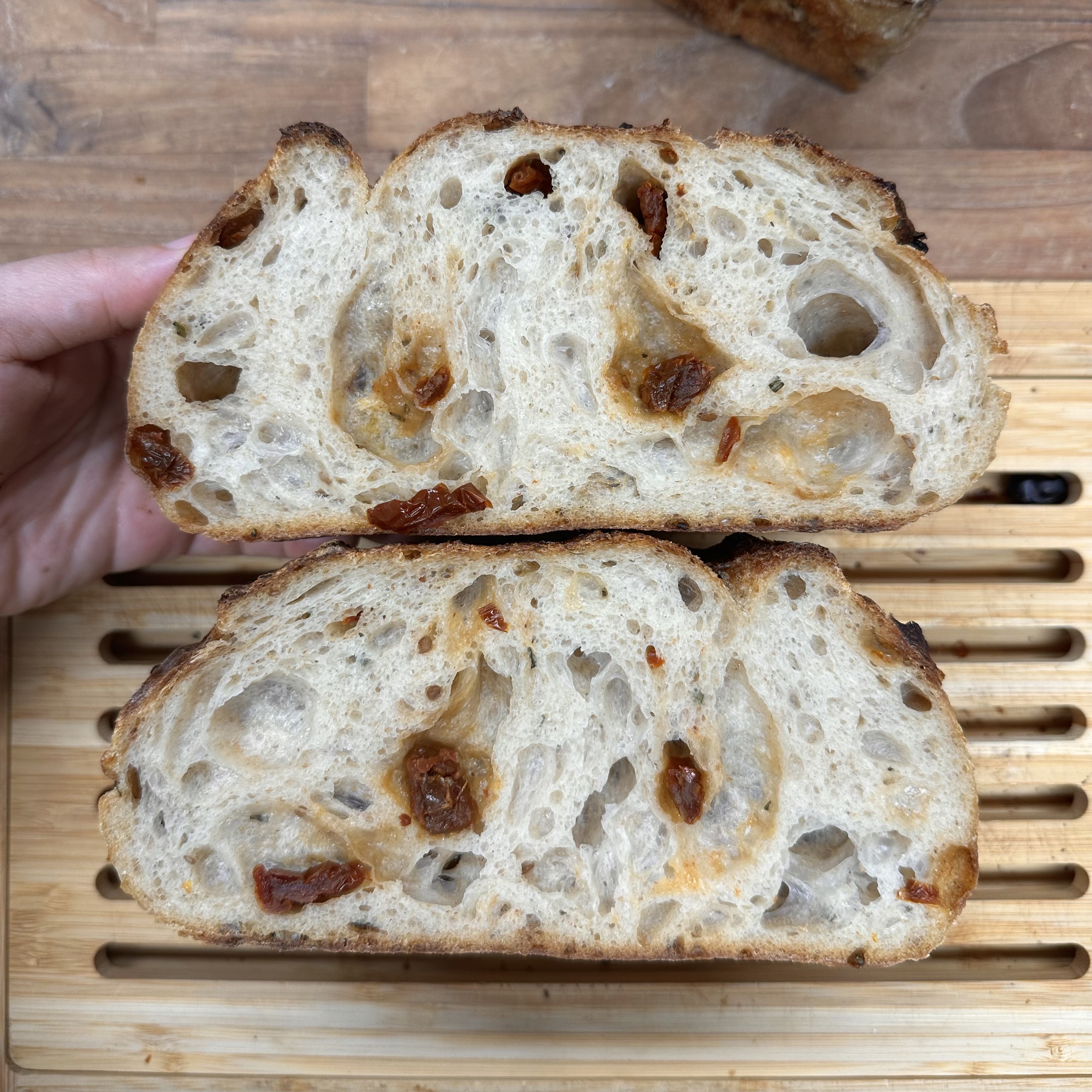 Ⓥ Sun-dried Tomato & Rosemary Sourdough Loaf or Tin (16% Whole Wheat, Vegan)