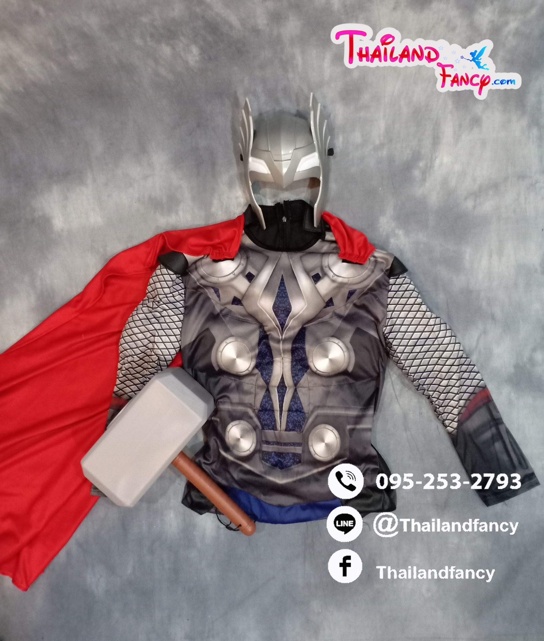 ชุดเช่าแฟนซีผู้ชาย ชุดเทพเจ้าทอร์ ชุดซุปเปอร์ฮีโร่ ชุดการ์ตูน ชุดอเวนเจอร์ Thor Cosplay ชุดเช่าเทพเจ้าสายฟ้า ทอร์แบบมีกล้าม