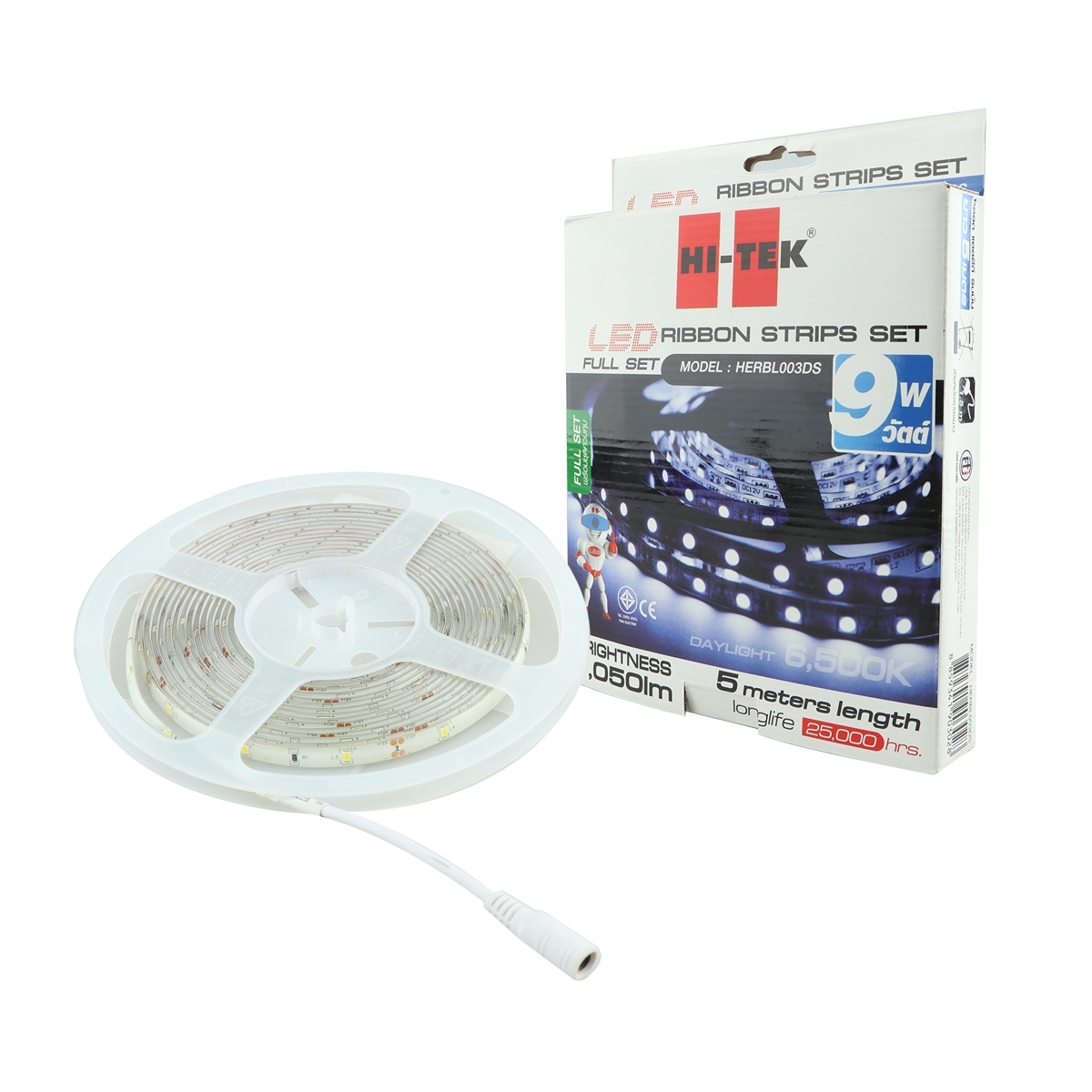 HI-TEK ไฟริบบิ้น LED 12V ยาว 5 เมตร รุ่น 3528/30 (DAY LIGHT)