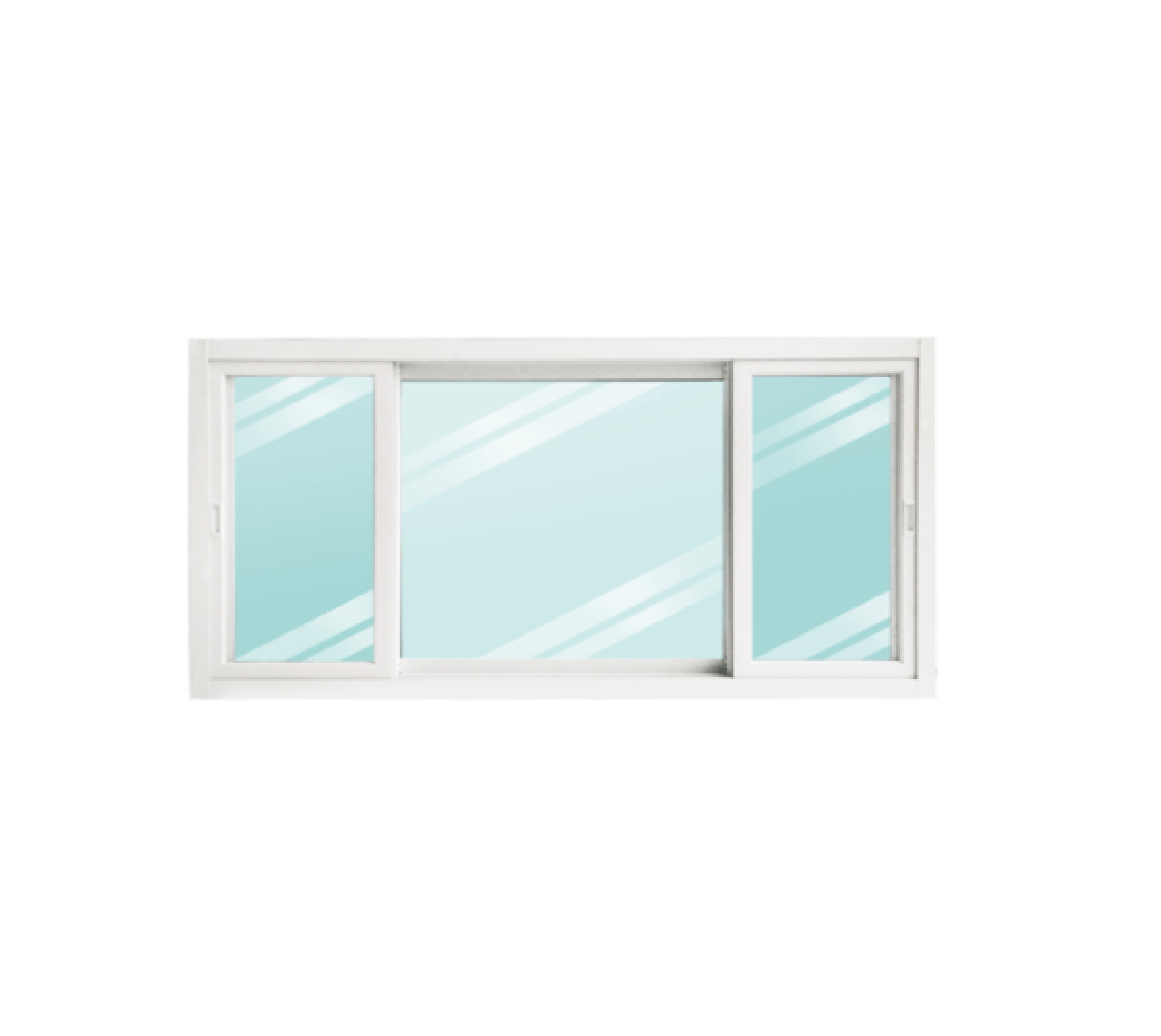 WELLINGTAN หน้าต่างอะลูมิเนียม บานเลื่อน SFS(D) WGW1810-3P 180x100ซม. สีขาว