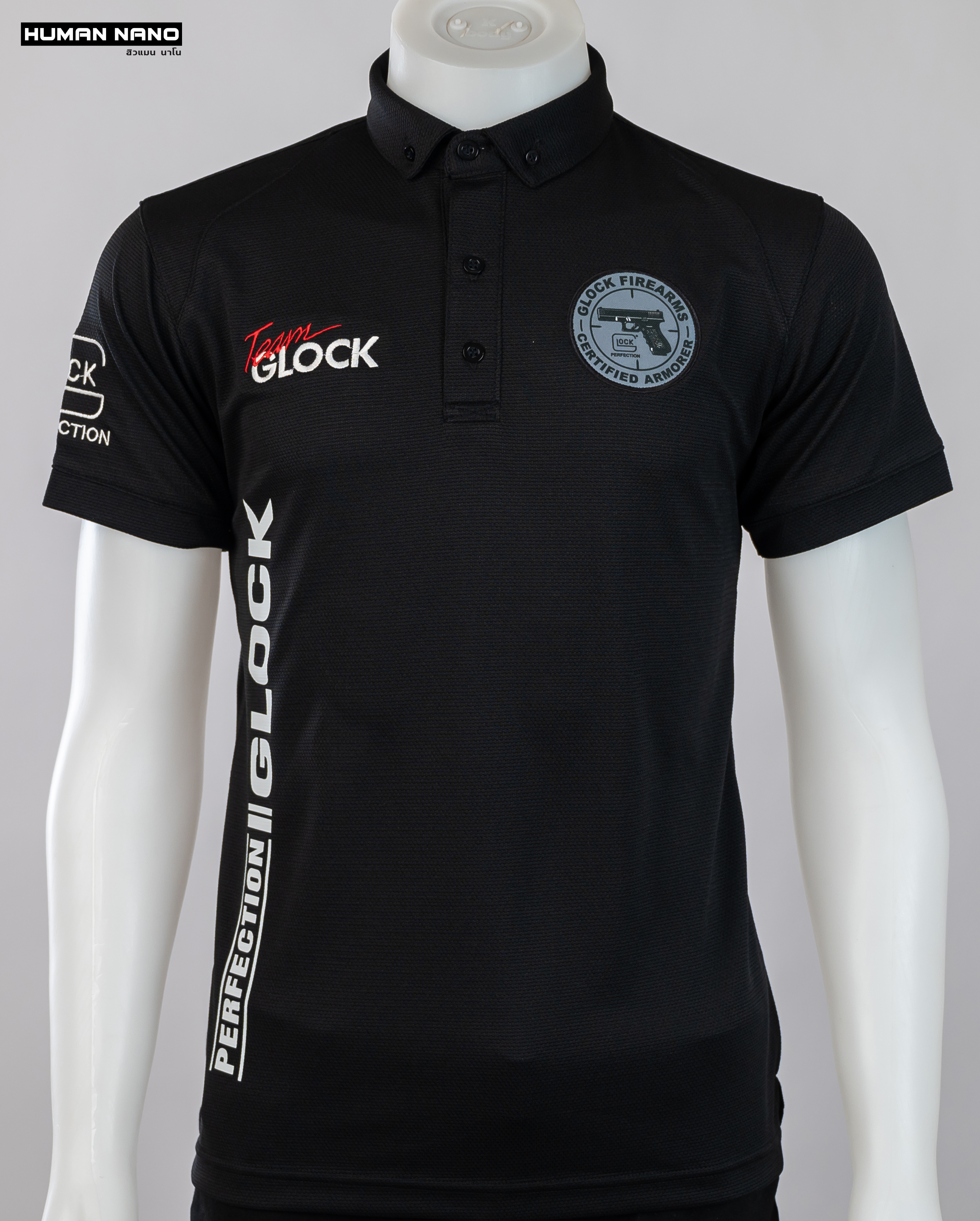 Glock เสื้อโปโลชาย สไตล์แทคติคอล ผ้านาโนไมโคร ทรงสวย ยับยาก รีดง่าย | Human Nano