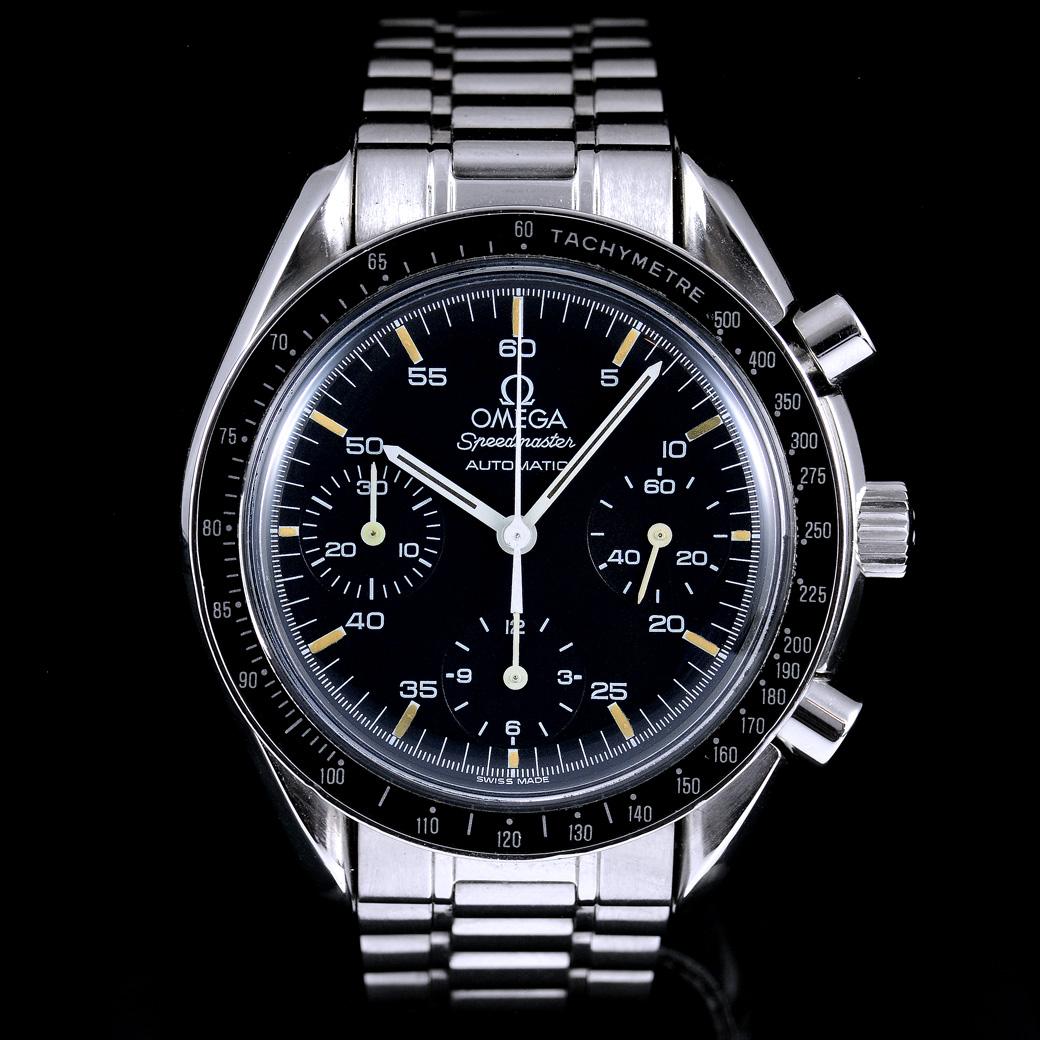 Omega Speedmaster Reduced หน้าปัดสีดำ สายเหล็กแท้ ปี1991 Automatic ขนาด 39 mm