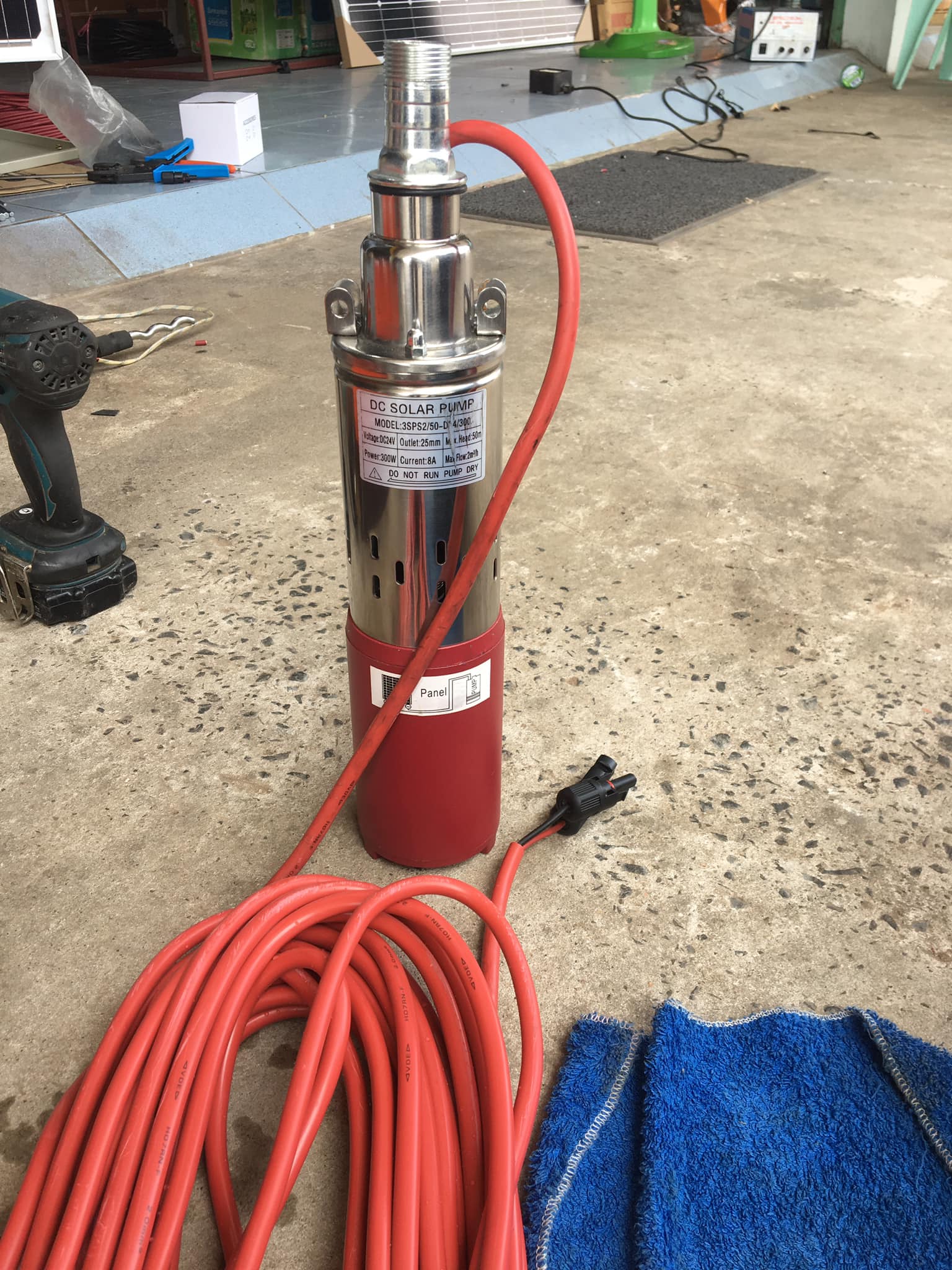 ปั้มน้ำซัมเมิสDC 24V ใส่ลงบ่อบาดาลขนาด3”ขึ้นไป