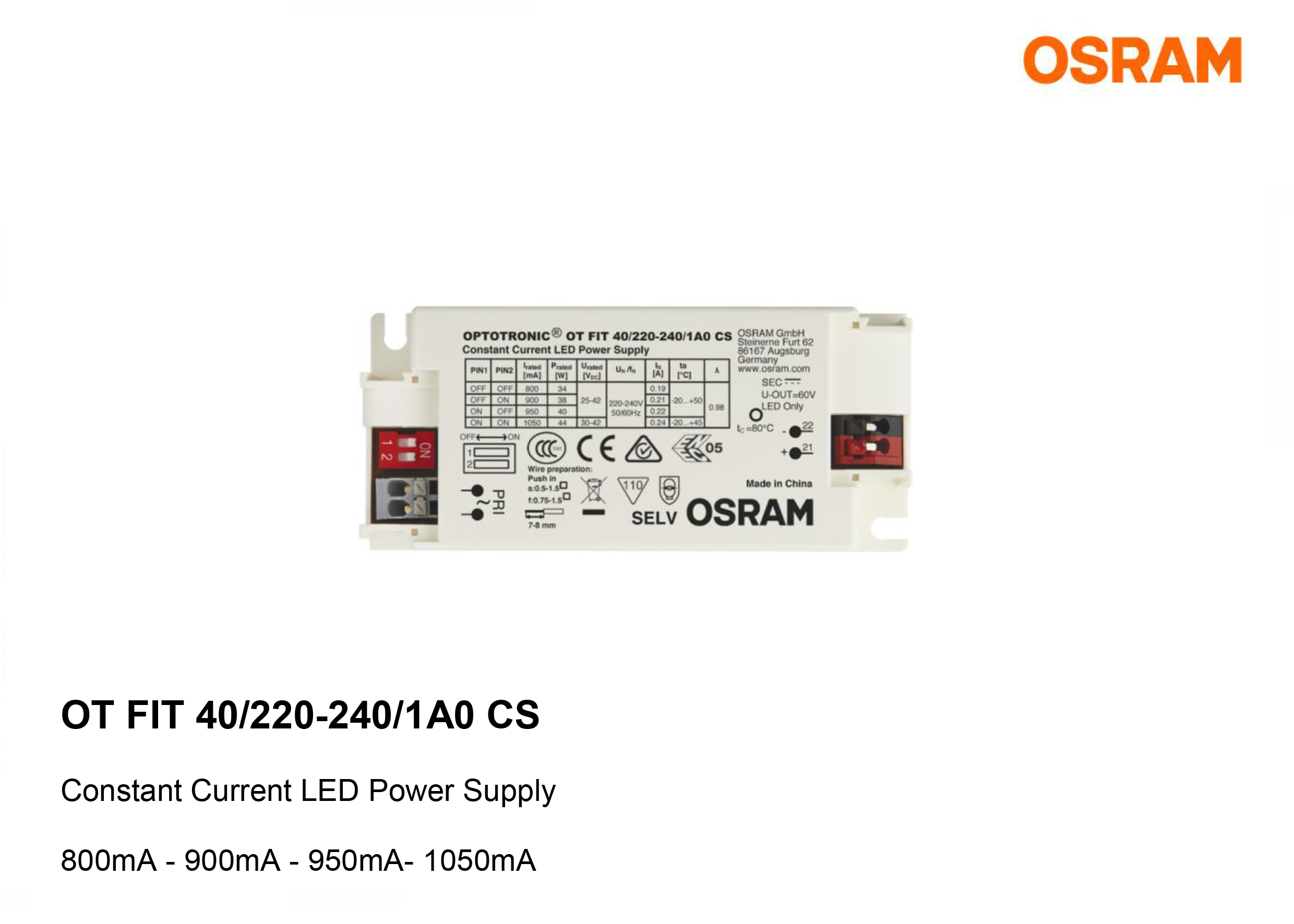 DRIVER LED OT FIT 40/220-240/1A0 CS OSRAM