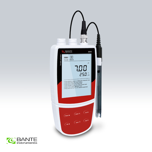เครื่องวัดค่า PH แบบพกพา (Portable PH Meter) Bante รุ่น 220