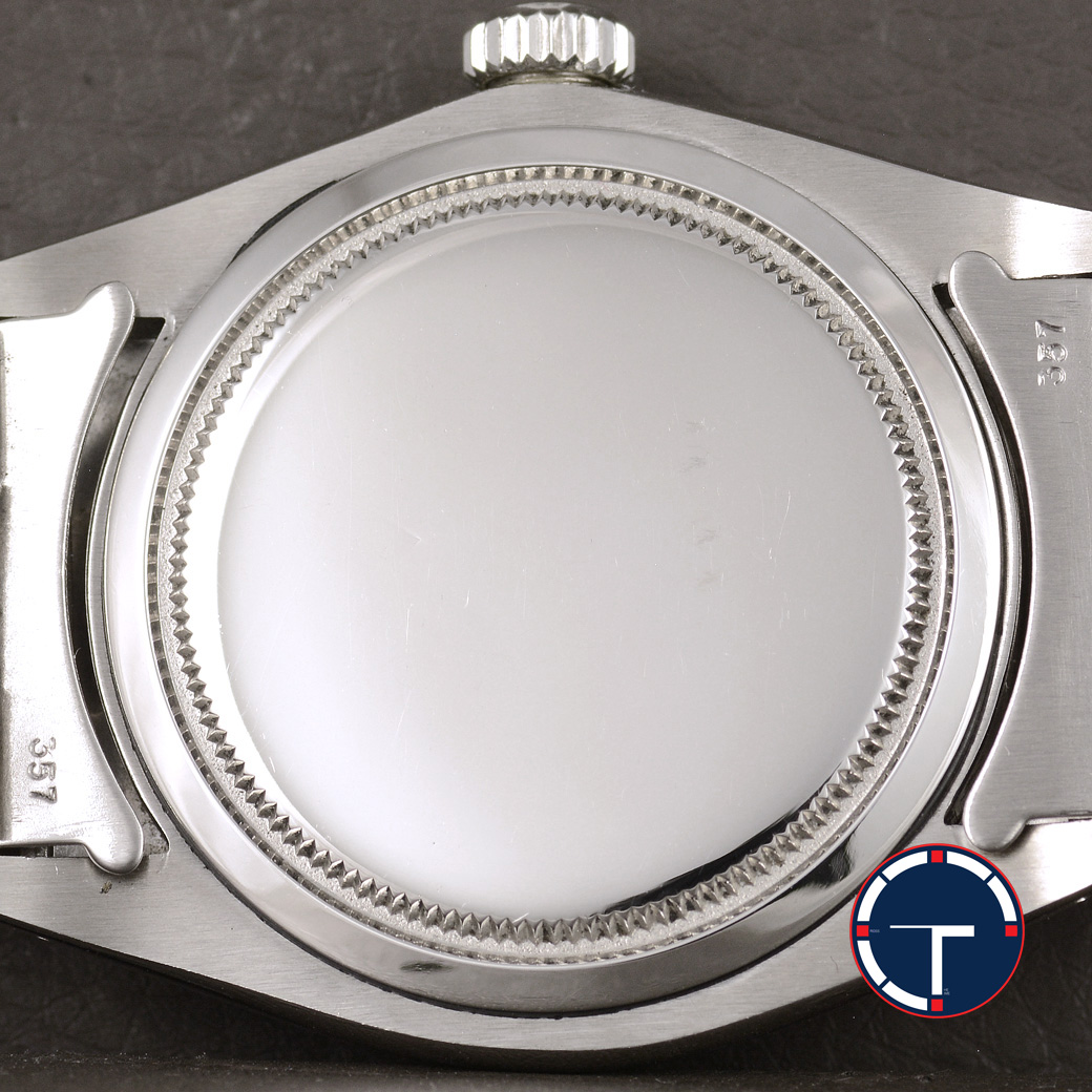 Rolex Oyster Ref.6427 หน้าปัดสีฟ้า ขอบรางรถไฟ สายOysterแท้แบบม้วน นาฬิกาปี1975 ไขลาน ขนาด 34 mm