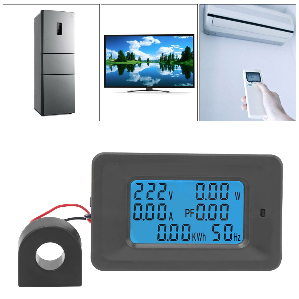 P06S-100 มิเตอร์ไฟฟ้า 6 in 1 AC 85~250V 100Amps Digital Voltage/Power Energy/Current/Frequency/Watt Meter