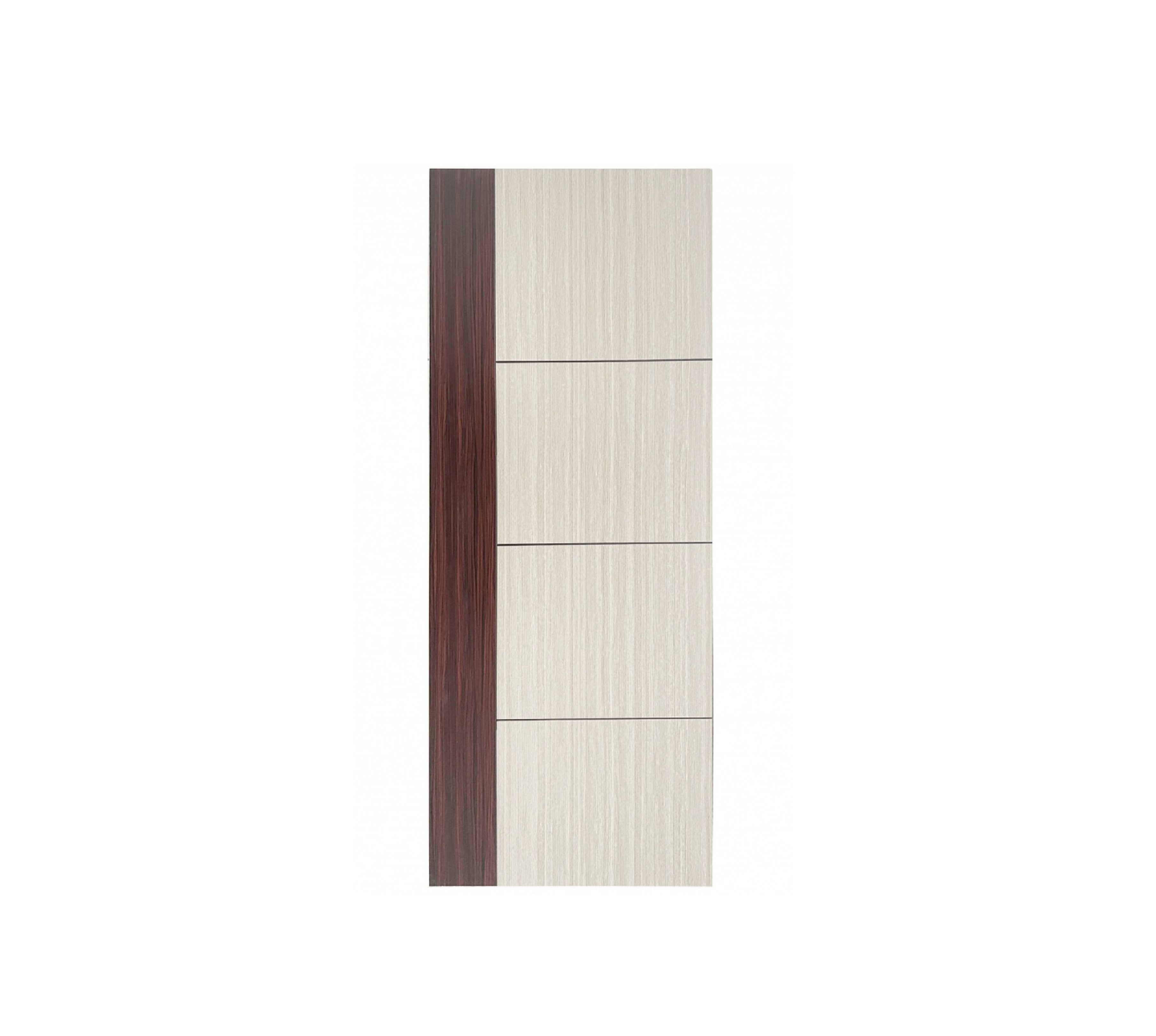 WELLINGTAN ประตู WPC บานทึบเซาะร่องดำ WPC-05 80x200ซม. Black walnut & Brown Oak (ไม่เจาะ)