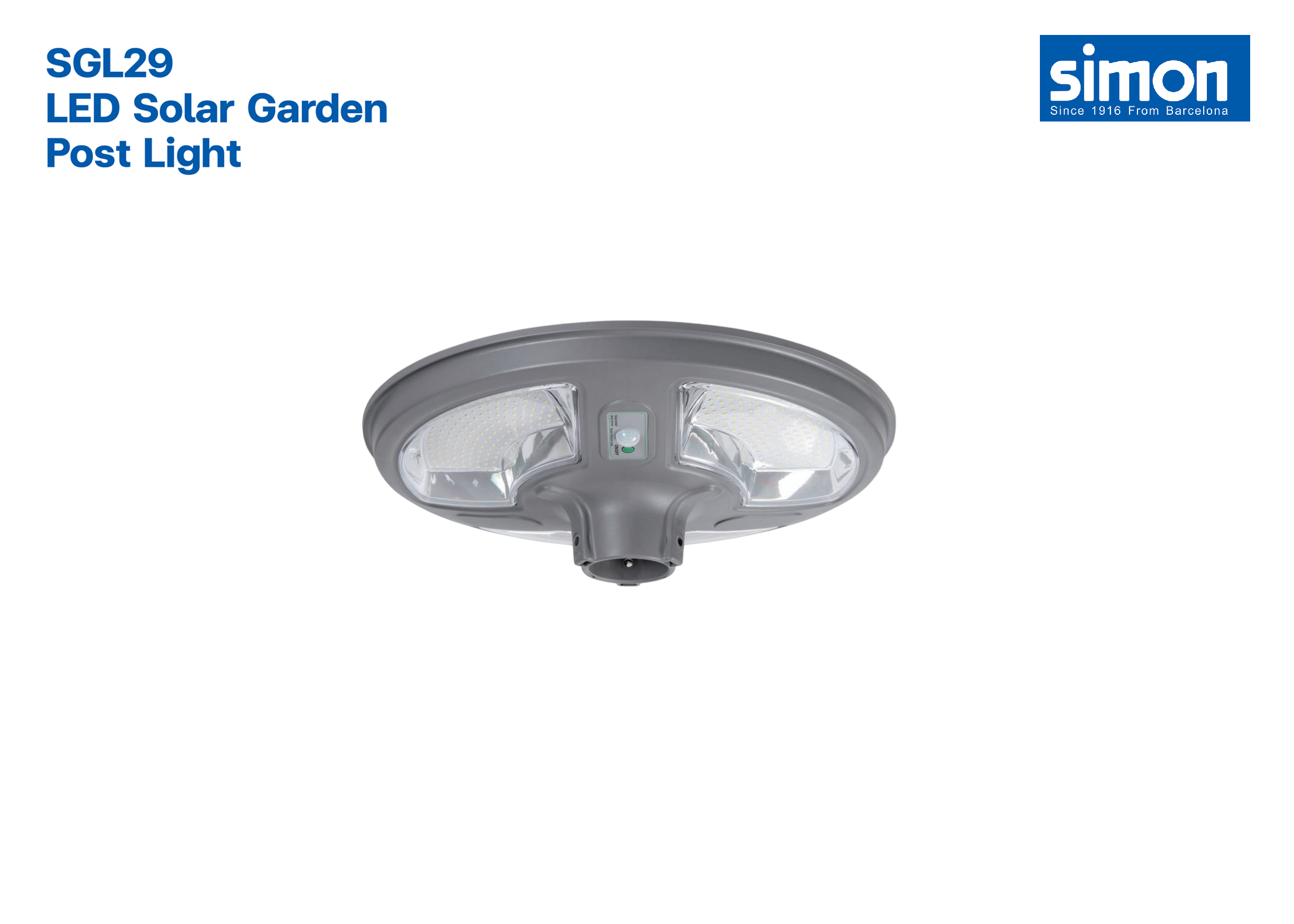 โคม LED Solar Garden PostLight #SGL29 300W 500W SIMON
