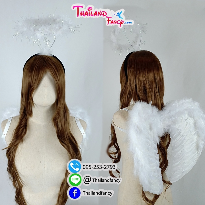 อุปกรณืแฟนซี Accessories Cosplay Angel Wings ปีกนางฟ้าแฟนซี ปีกนางฟ้าขนนก ปีนางฟ้าเด็ก-ผู้ใหญ่ ปีกขนนกสีขาวทรงหัวใจ