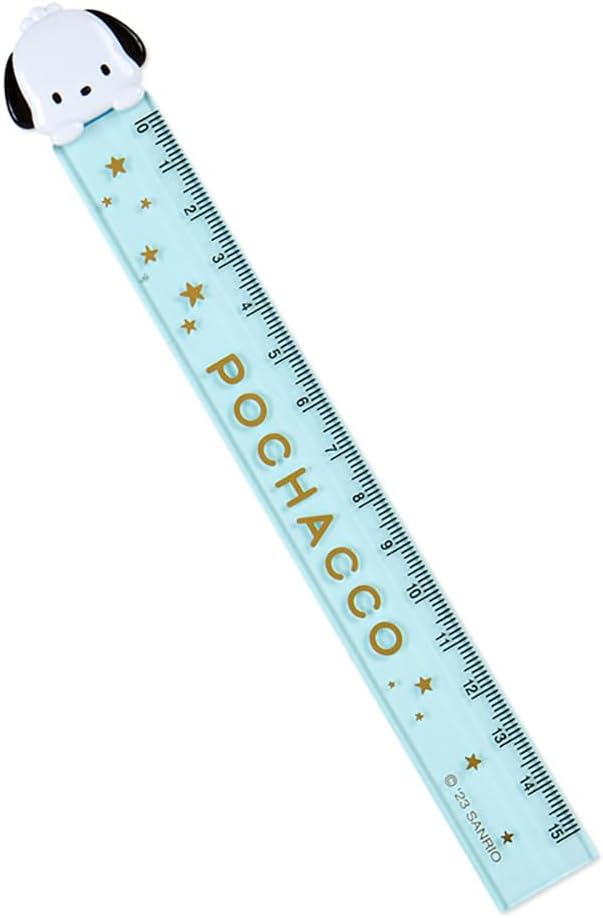 Sanrio Characters ruler Pochacco โปเชโกะ ไม้บรรทัด รวมตัวละครซานริโอ้ ของแท้จาก shop sanrio ญี่ปุ่น 15 cm