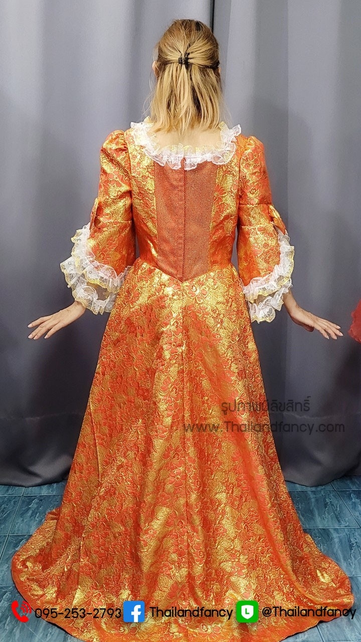 ชุดแฟนซีผู้หญิงสำหรับเช่า ชุดวิคตอเรียสีแดง ชุดเจ้าหญิงอังกฤษ ชุดผู้ดีอังกฤษ ชุดหลุยส์ฝรั่งเศส Victoria Cosplay ชุดเช่าเจ้าหญิงยุคเรเนซองค์โกธิคสีแดงสด