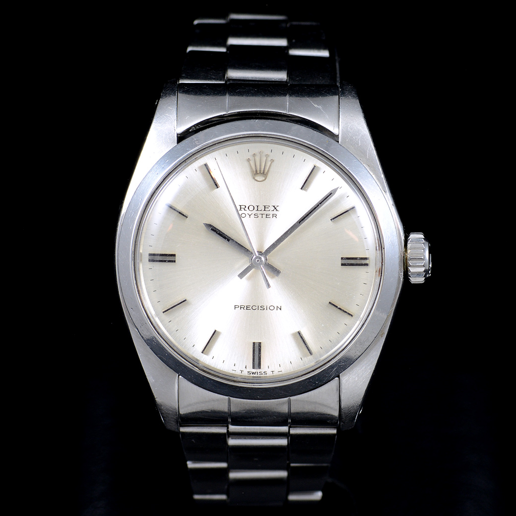 Rolex Ref.6426 หน้าปัดสีเงิน สายOysterแท้ ตัวเรือนไม่เคยขัด มีใบ ปี1973 ไขลาน ขนาด 34 mm