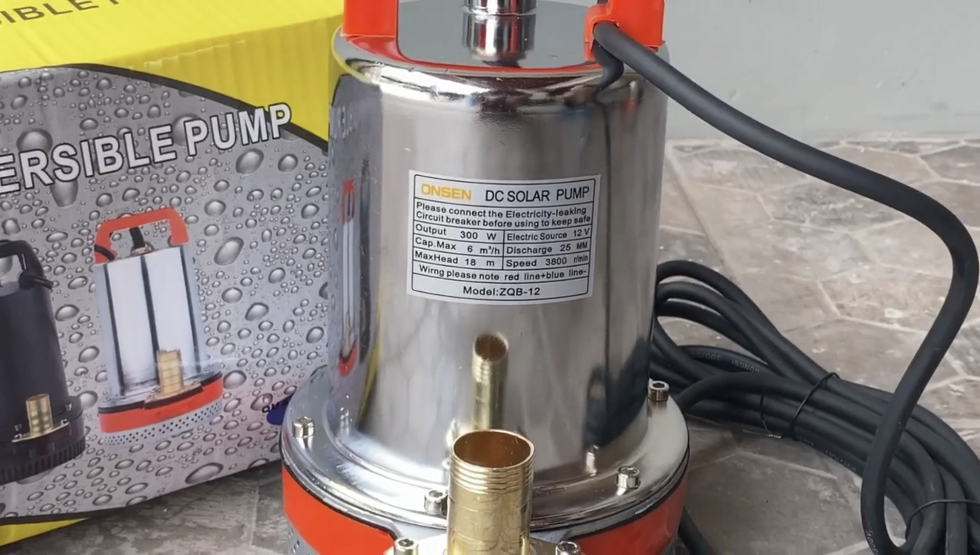 ไดโว่ DC 12V ยี่ห้อ ONSEN ท่อ 1 นิ้ว สายไฟยาว 5 เมตร แถมตัวคีบแบต 1 คู่