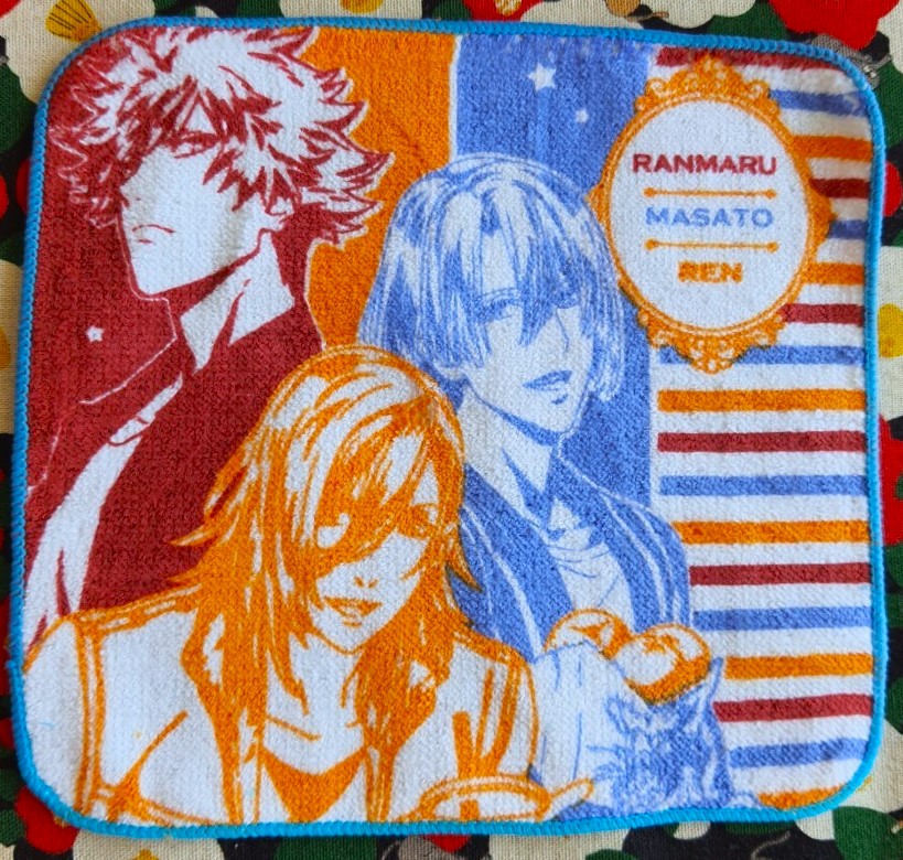 Ranmaru Masto Ren ผ้าเช็ดหน้า Anime ของแท้จากญี่ปุ่น Size : 18 x 18 cm