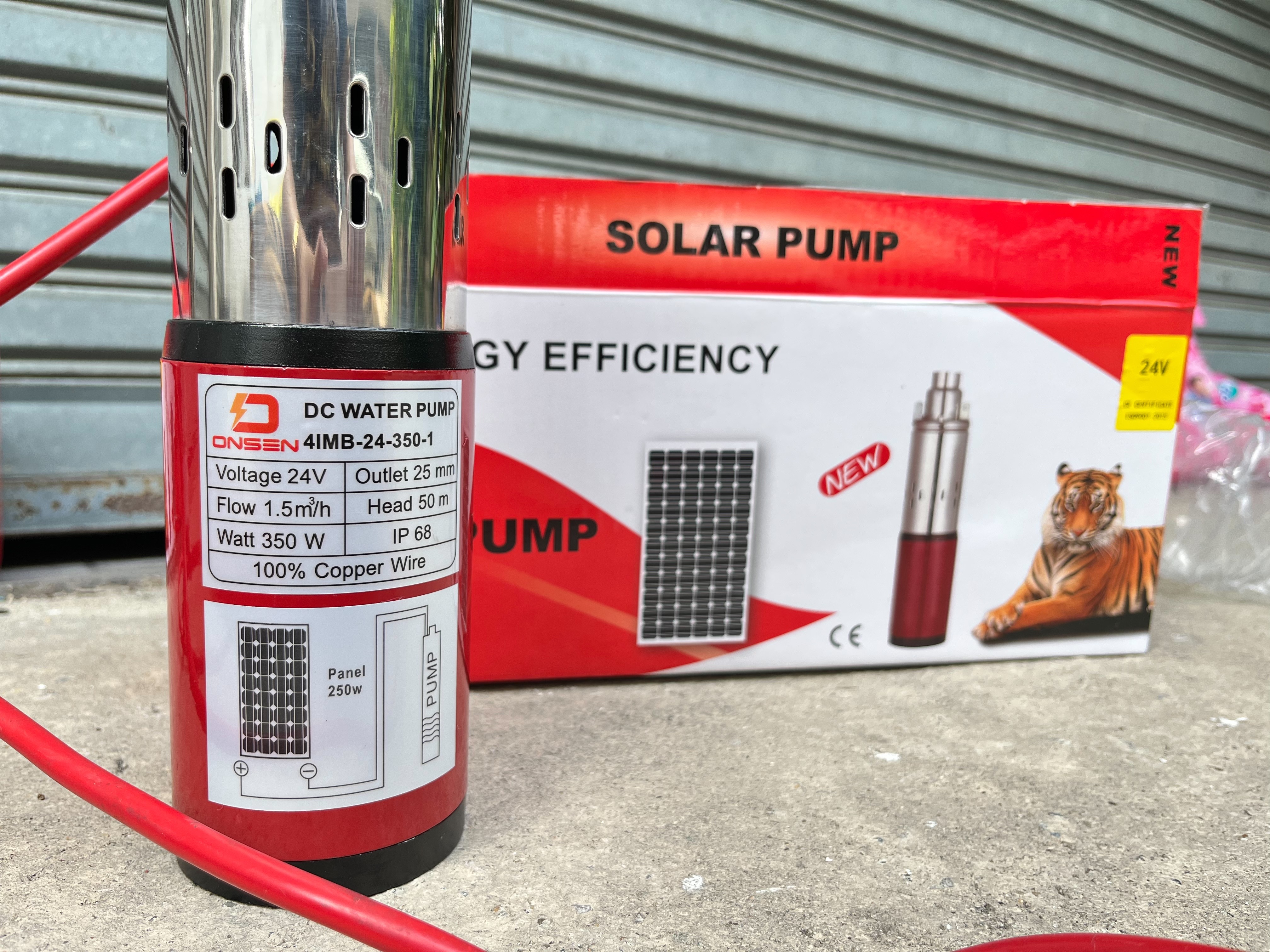 ปั๊มน้ำบาดาล DC 12V 24V 1 นิ้ว ยี่ห้อ ONSEN ลงท่อ 3 นิ้ว ขึ้นไป