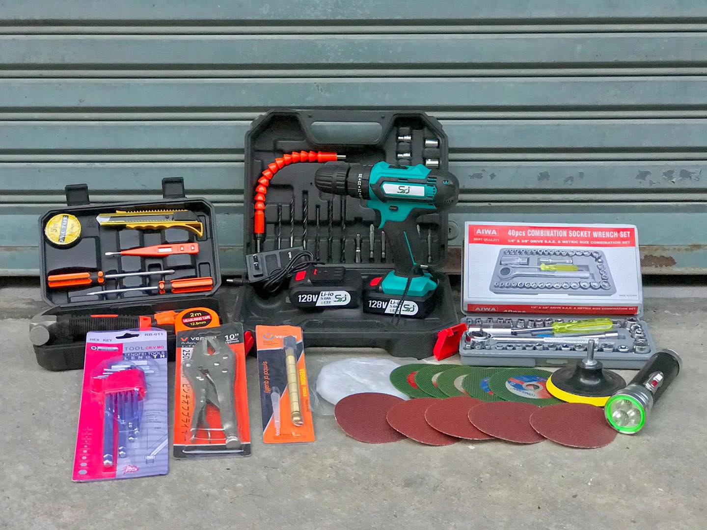 สว่านแบตกระแทก 128V ยี่ห้อ SJ แบบ 3 ระบบ Technology Japan มาพร้อมของแถม