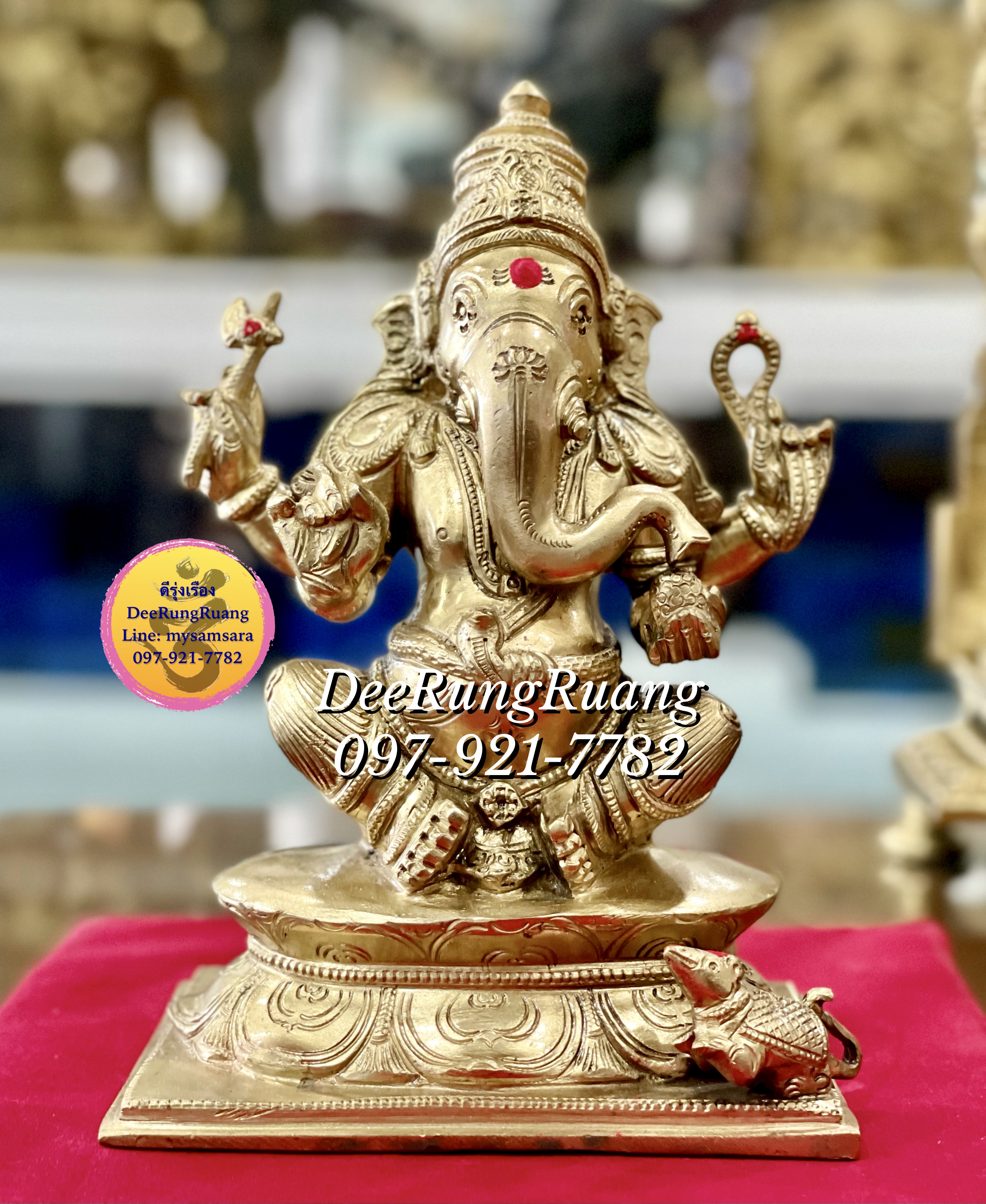 พระพิฆเนศ ปาง รีนาโมจัน (สูง 8 นิ้ว) ***South India Statue***