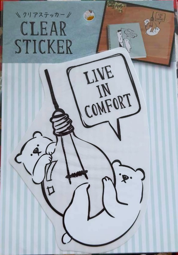 Clear Sticker สติ๊กเกอร์ ตกแต่ง น้อง หมี น่ารักๆ จากญี่ปุ่น ติดตกแต่งสิ่งของต่างๆ Size : 14 cm MADE IN JAPAN