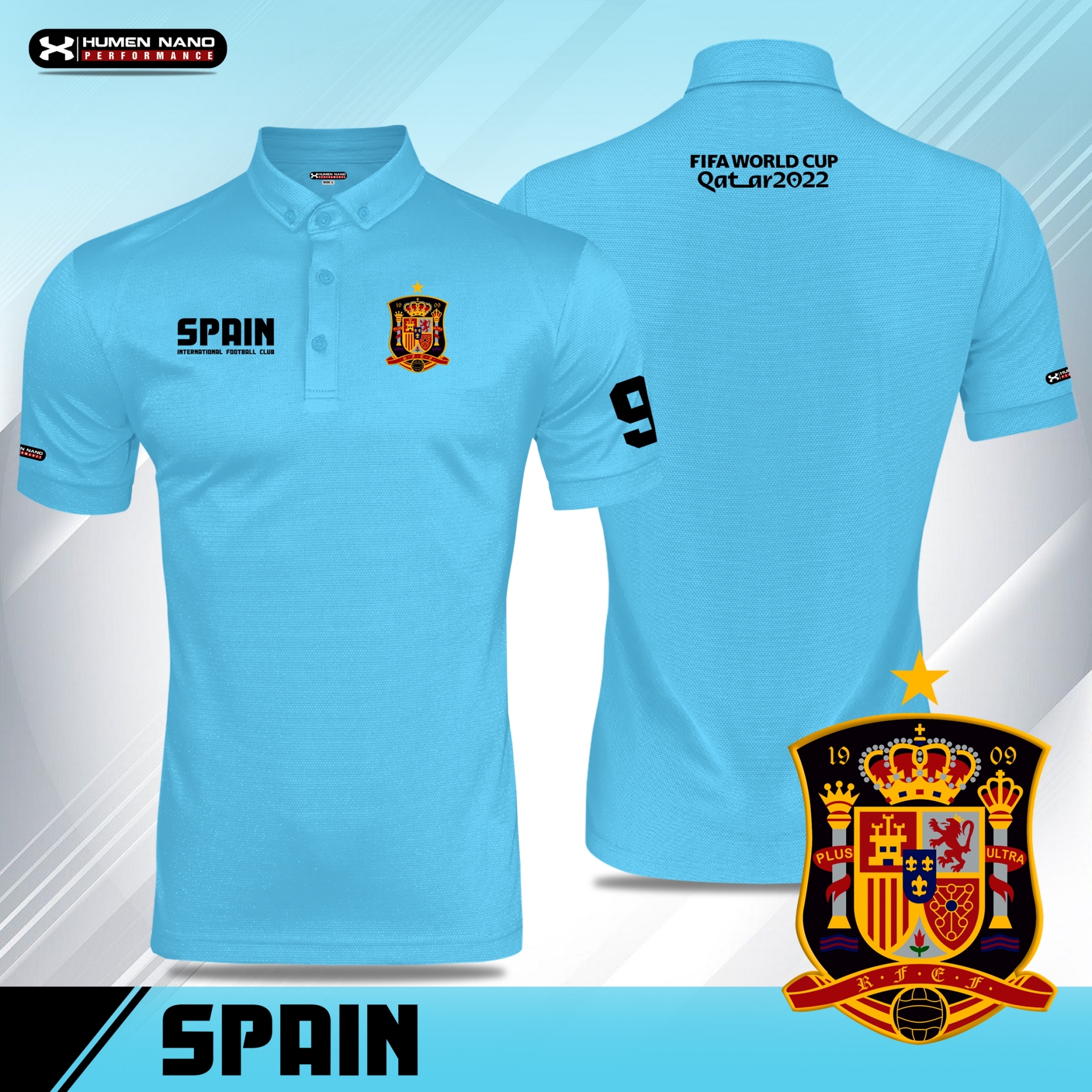 FB02-เสื้อโปโลแฟชั่น ทีมชาติสเปน2022