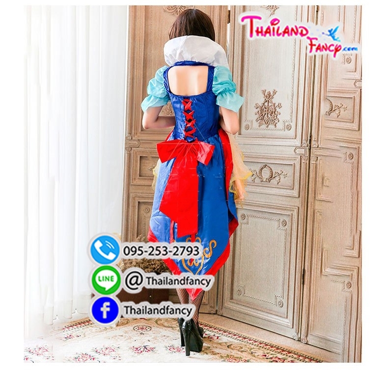 ชุดแฟนซีผู้หญิงสำหรับเช่า ชุดเจ้าหญิงดิสนีย์ ชุดการ์ตูน Snow White Cosplay ชุดเช่าเจ้าหญิงสโนว์ไวท์หน้าสั้นหลังยาว